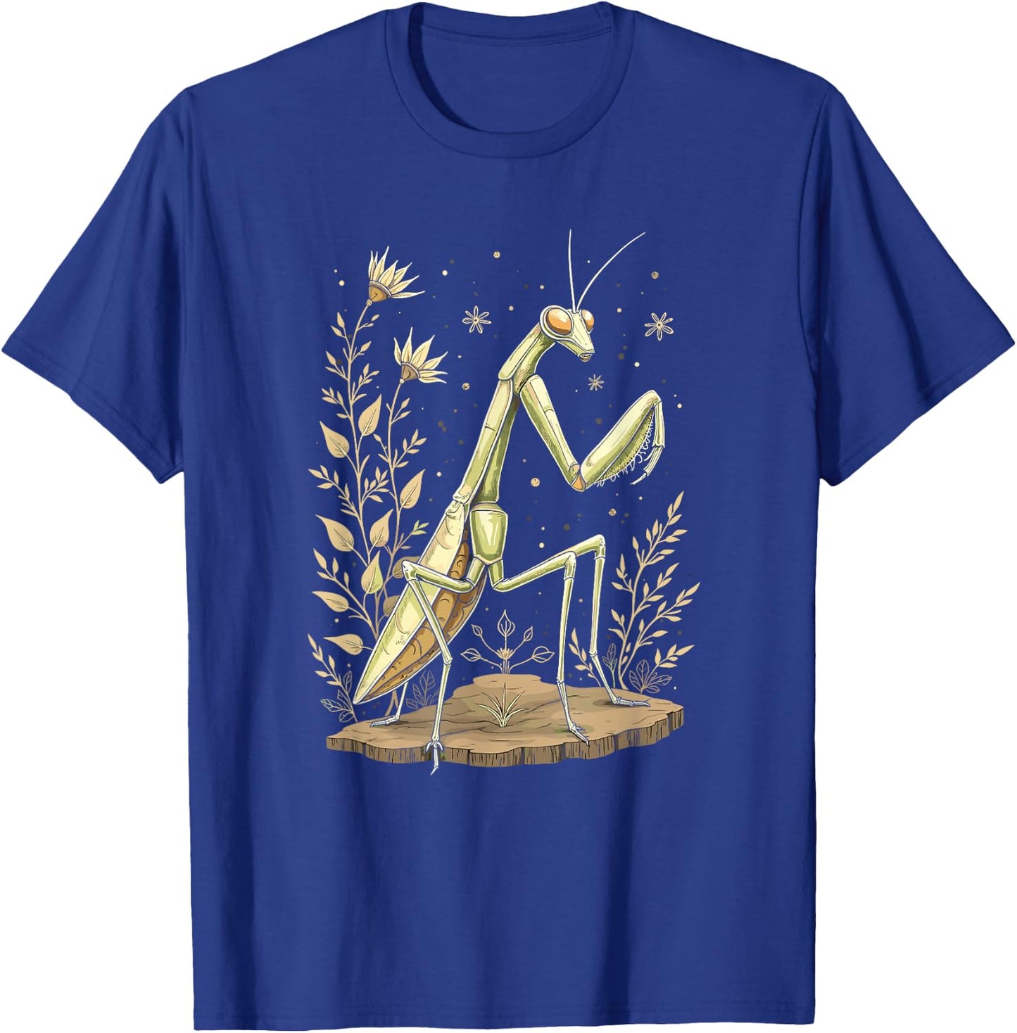 Praying Mantis Nature Art Vintage T-Shirt - T-Shirt | Royal