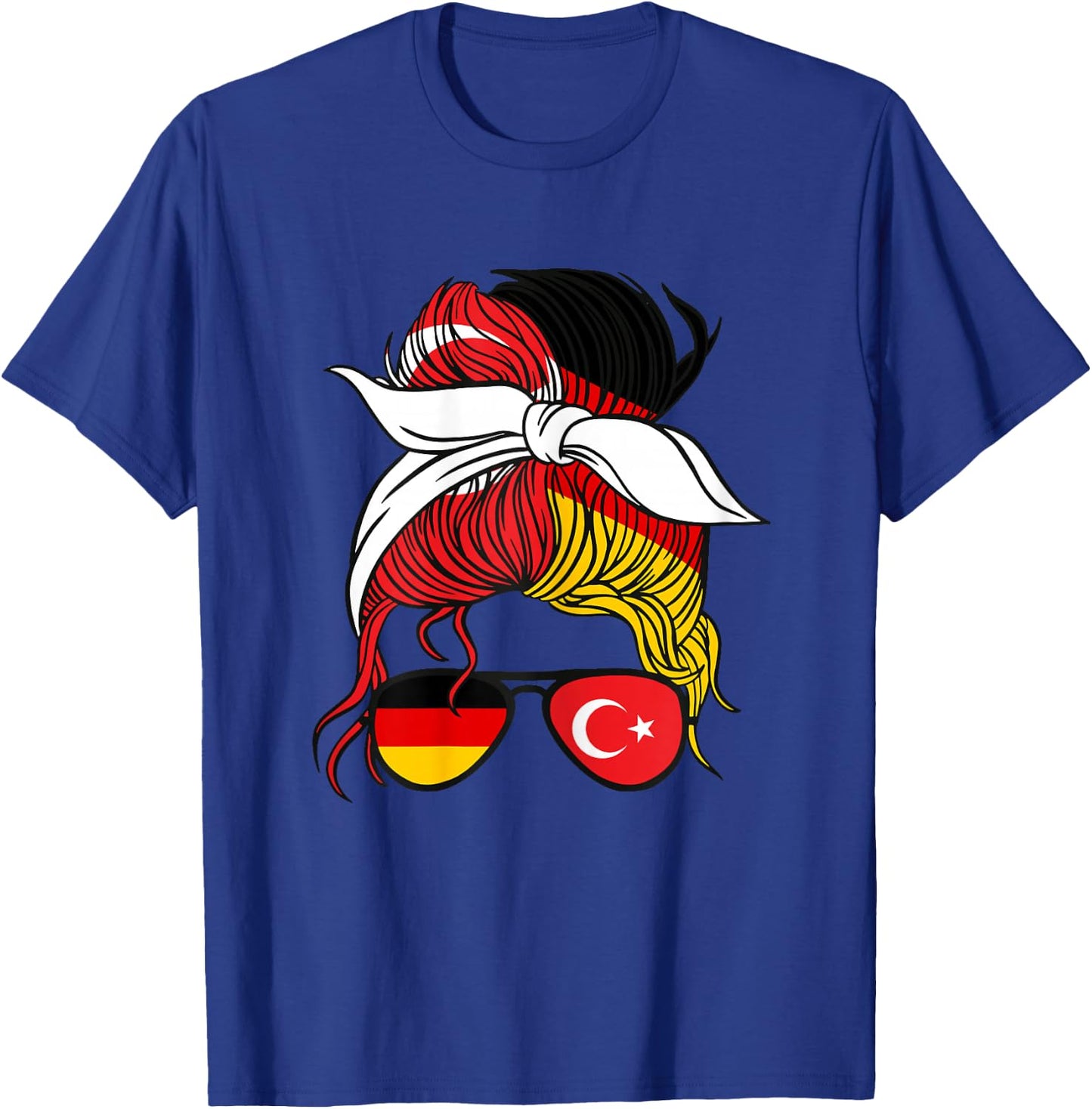 Half German Half Turkish Girl Apparel - Frauen - Mädchen - Weiß - Kurzarm - XS - - Turkiye Halb Deutsch Türkisch Mädchen Türkei Deutschland T-Shirt - T-Shirt | Royal