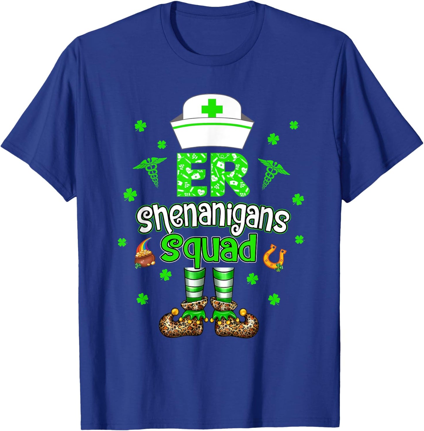 ER Shenanigans Squad Nurse Emergency Room St Patricks Day T-Shirt - T-Shirt | Royal