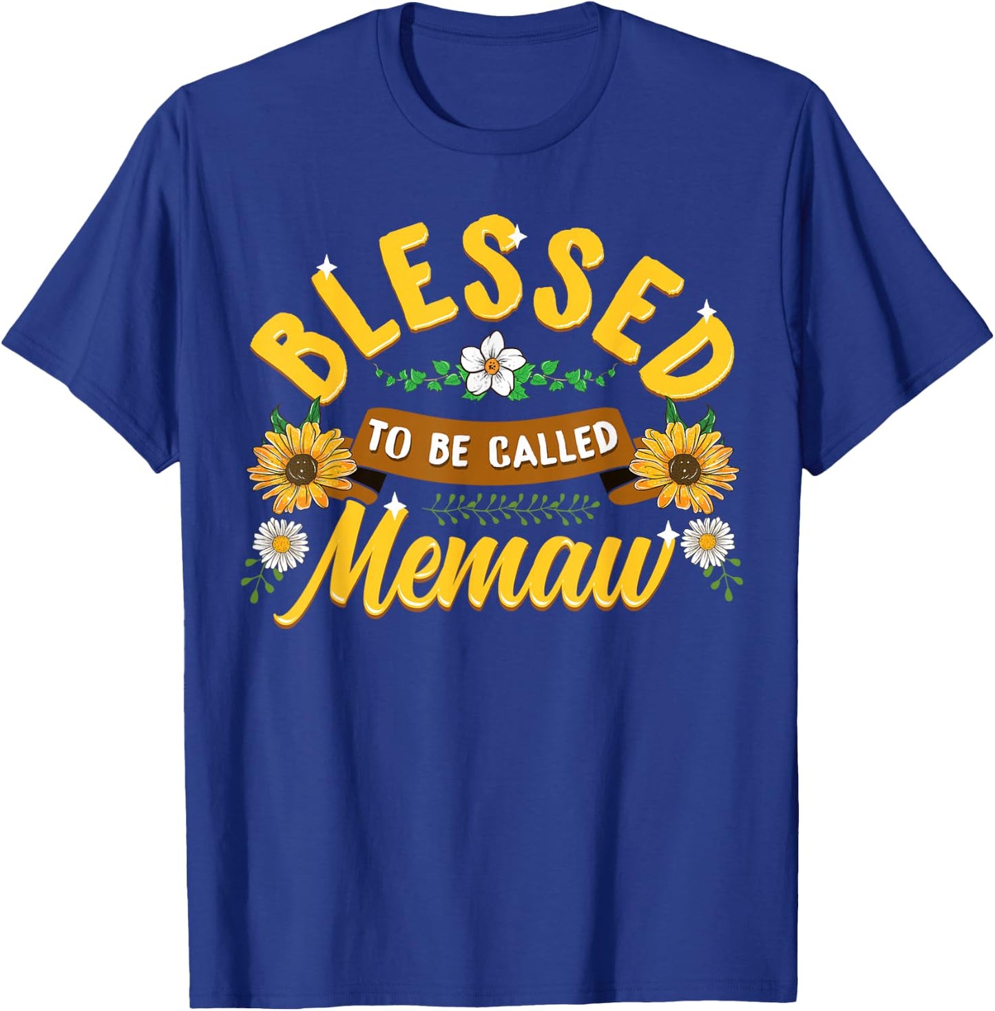 Blessed To Be Called Memaw Cute Sunflower Mothers Day Gifts T-Shirt - T-Shirt | Royal