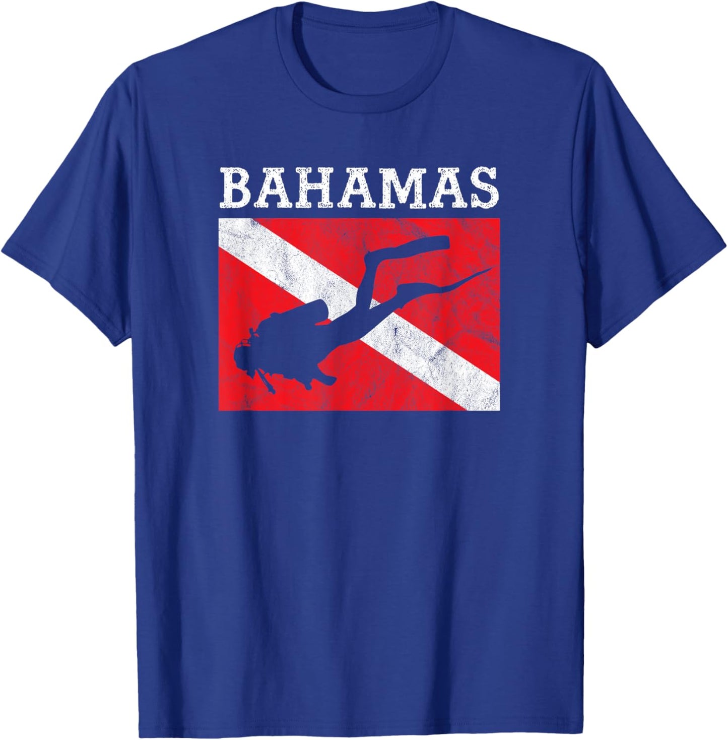 Vintage Bahamas Scuba Dive Flag Vacation Souvenir T-Shirt - T-Shirt | Royal