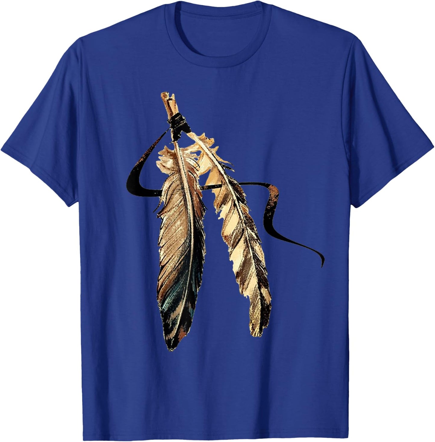 Southwest Native American Indian Tribal Art Feathers T-Shirt - T-Shirt | Royal