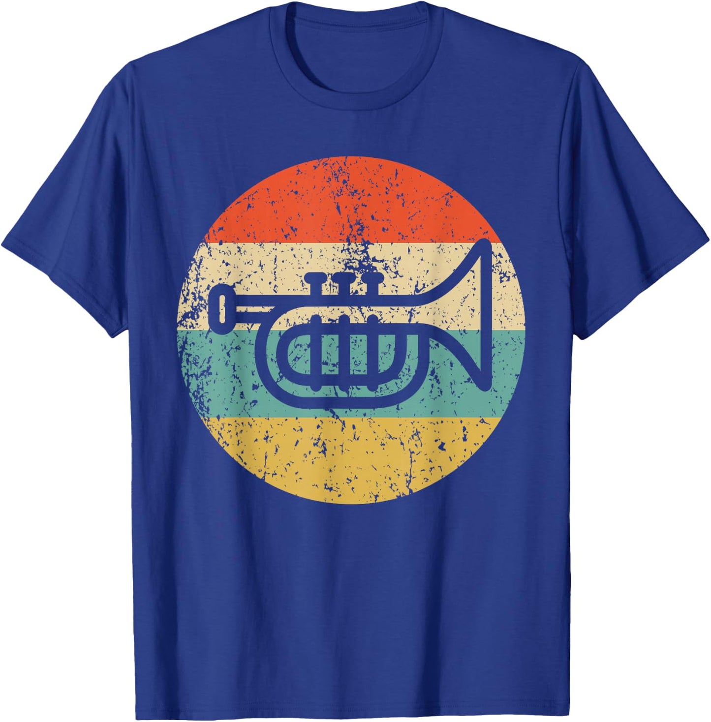 Trumpet Retro Style Music T-Shirt - T-Shirt | Royal