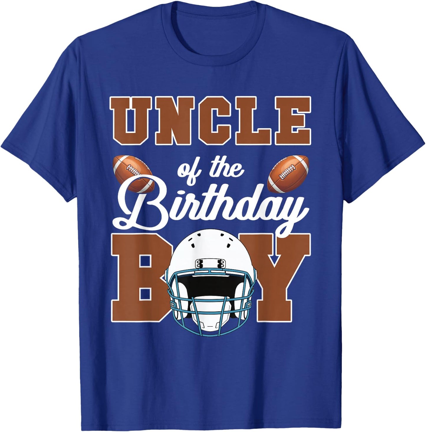 Uncle Of The Birthday Boy Football Party Family Matching T-Shirt - T-Shirt | Royal