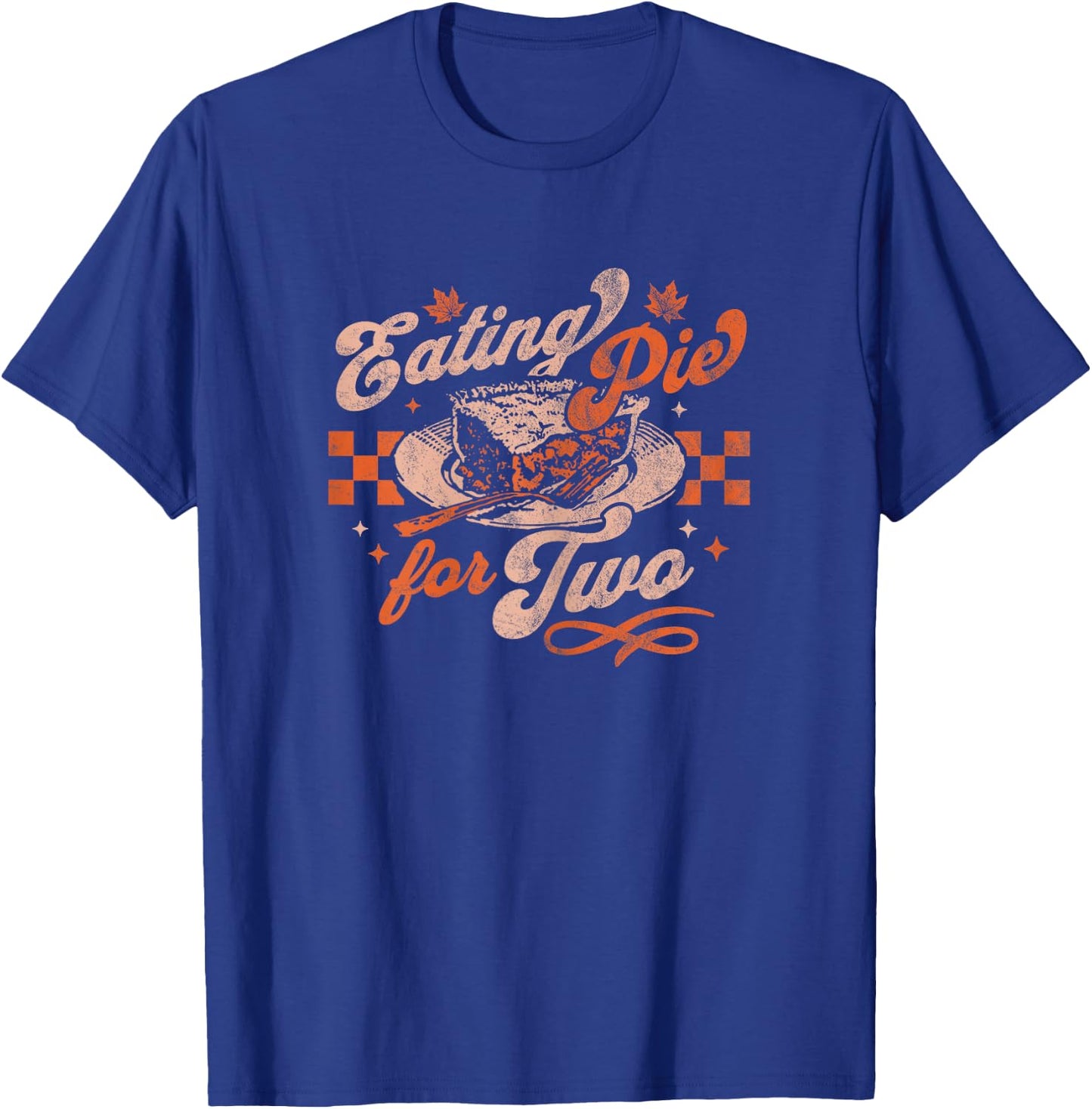 Eating Pie For Two - Thanksgiving Pregnancy Announcement T-Shirt - T-Shirt | Royal