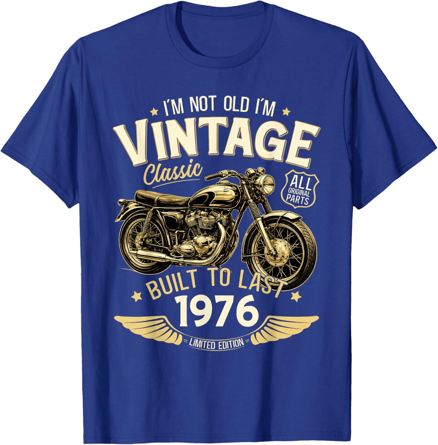 50. Geburtstag Mann Geschenk Motorrad Motorradfahrer 1976 T-Shirt - T-Shirt | Royal