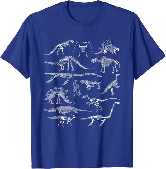 Dinosaur Skeleton Fossil Prehistoric Bones of Dinosaurs T-Shirt - T-Shirt | Royal
