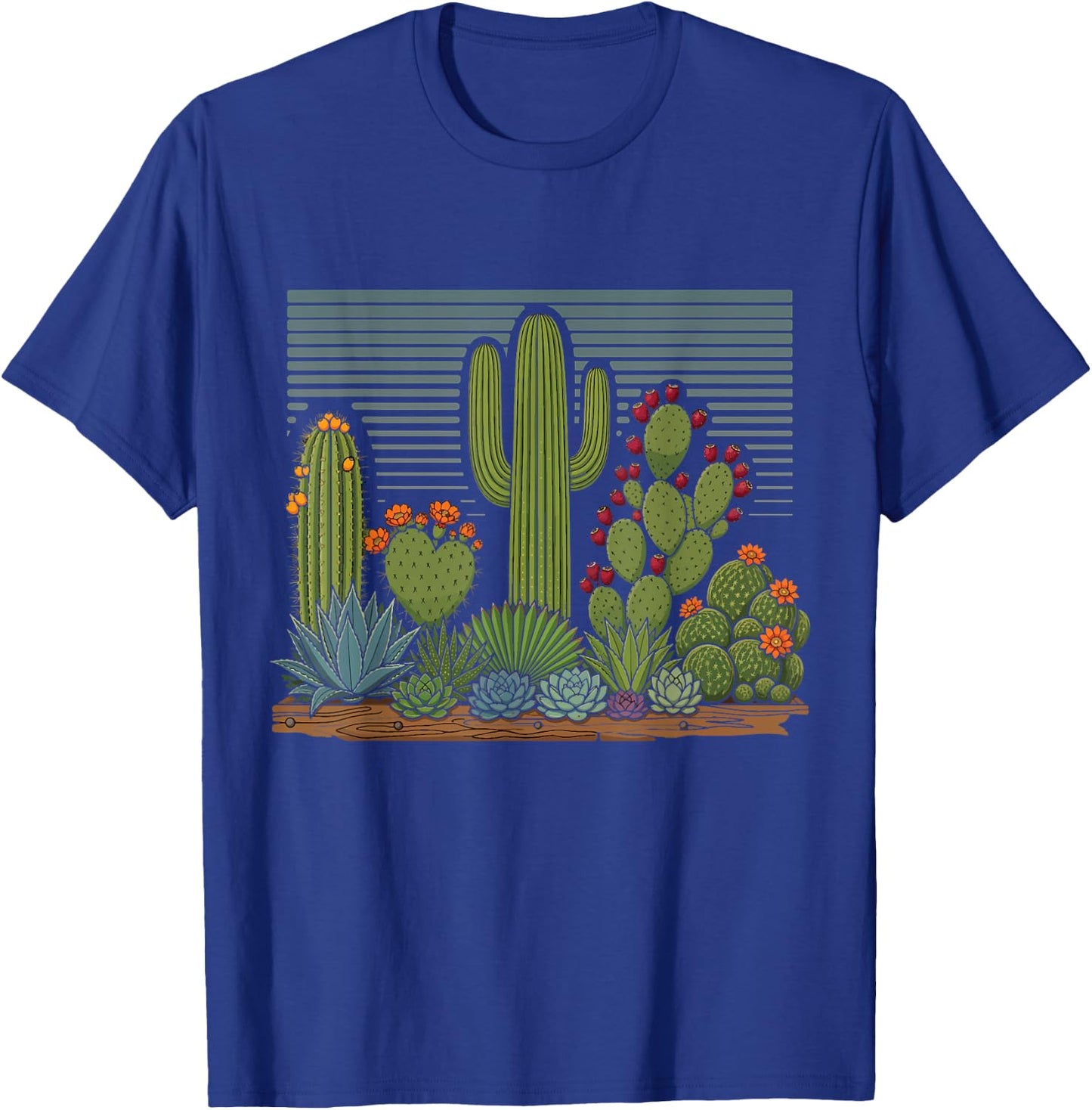 Cactus Desert Vintage Retro Western Nature Design T-Shirt - T-Shirt | Royal