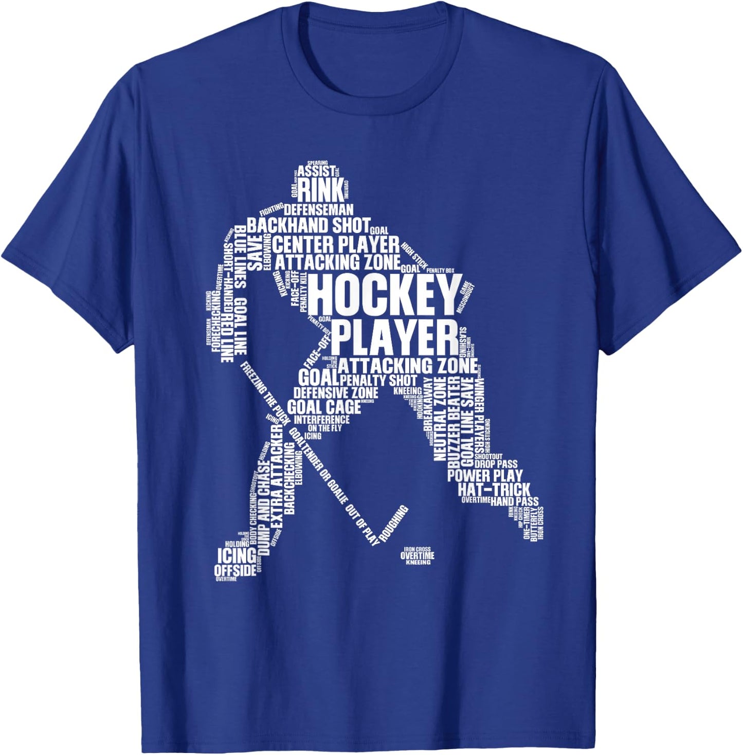 Cool Ice Hockey Art Women Boy Girl Ice Hockey Player T-Shirt - T-Shirt | Royal
