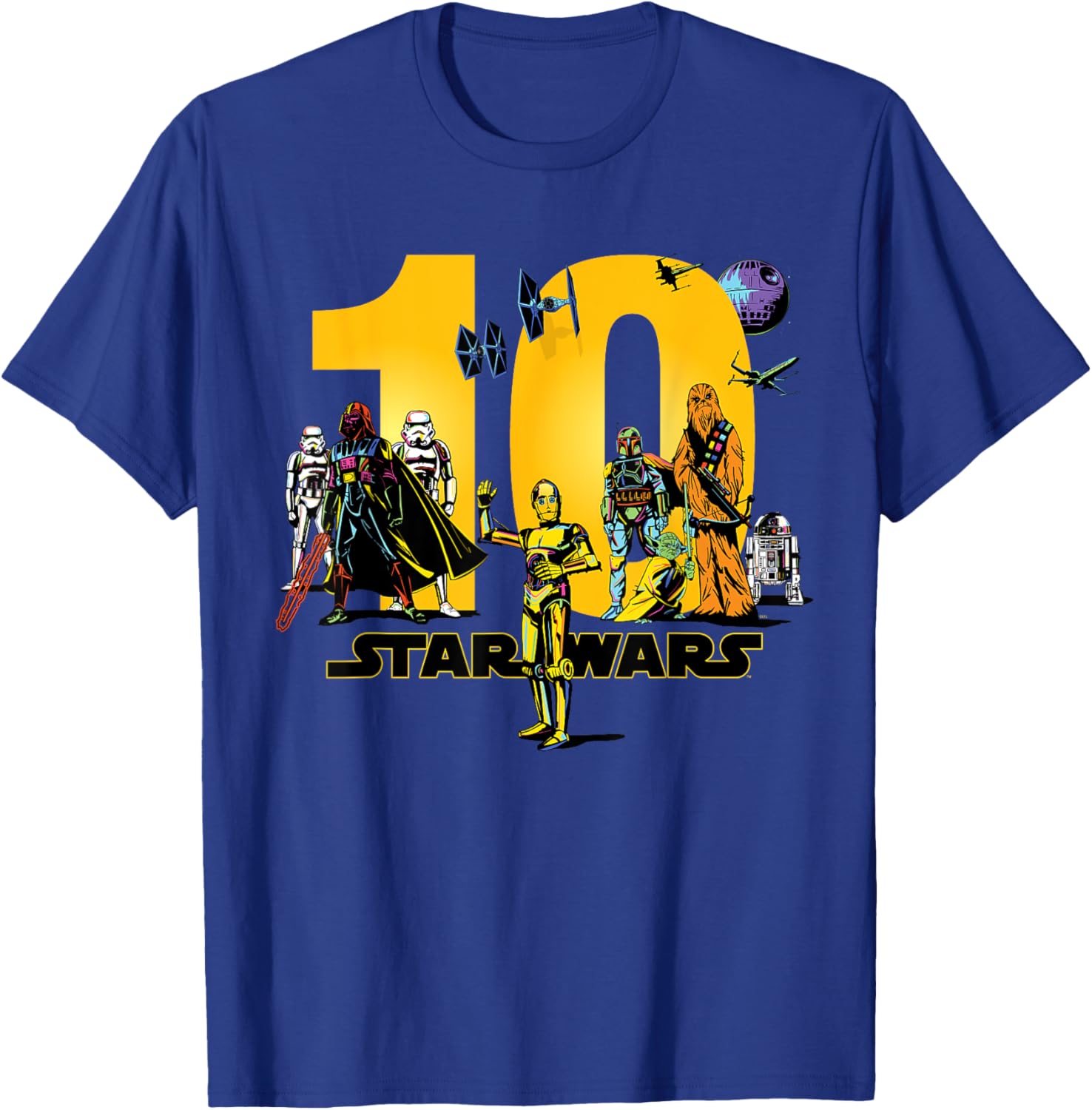 Star Wars Classic Characters Tenth Birthday 10 Years Old , black T-Shirt - T-Shirt | Royal