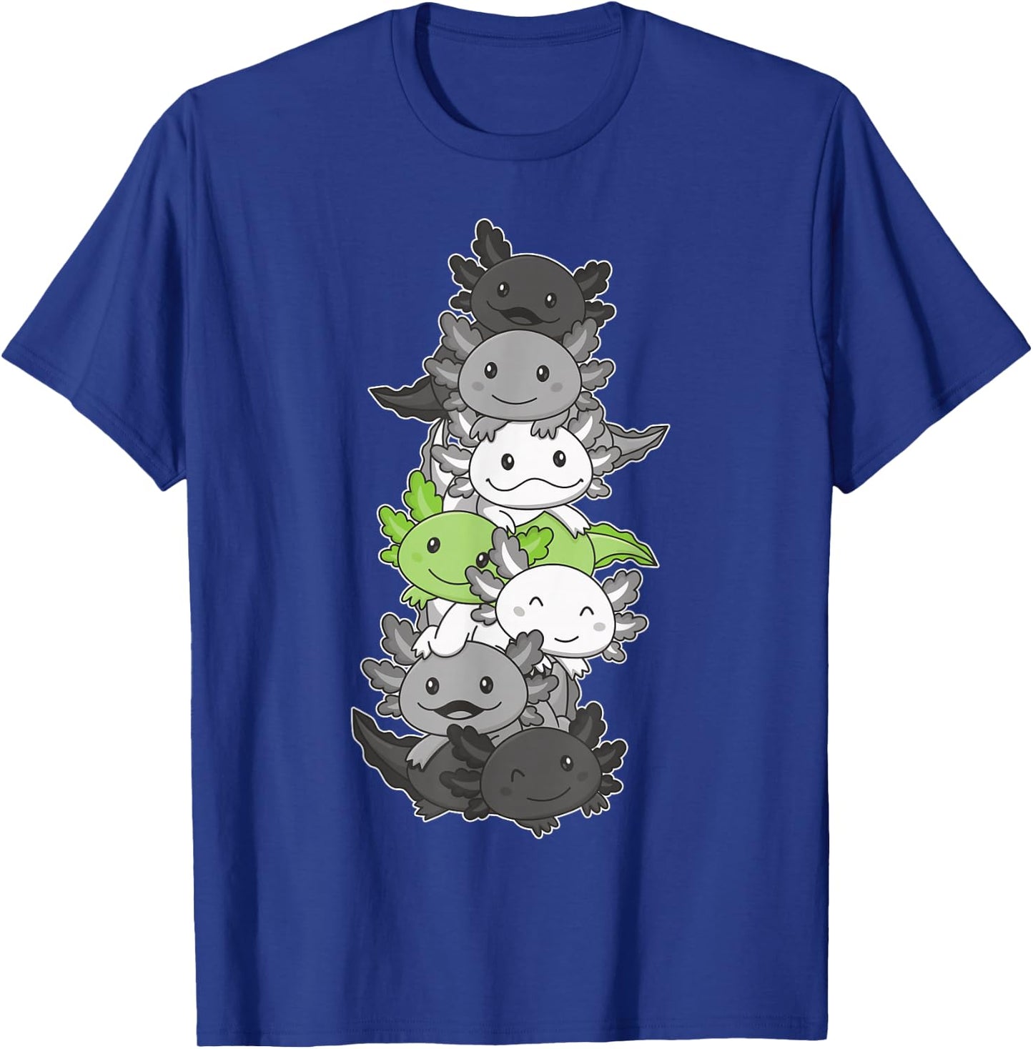 Agender Pride Month LGBTQ Agender Axolotl Flag T-Shirt - T-Shirt | Royal