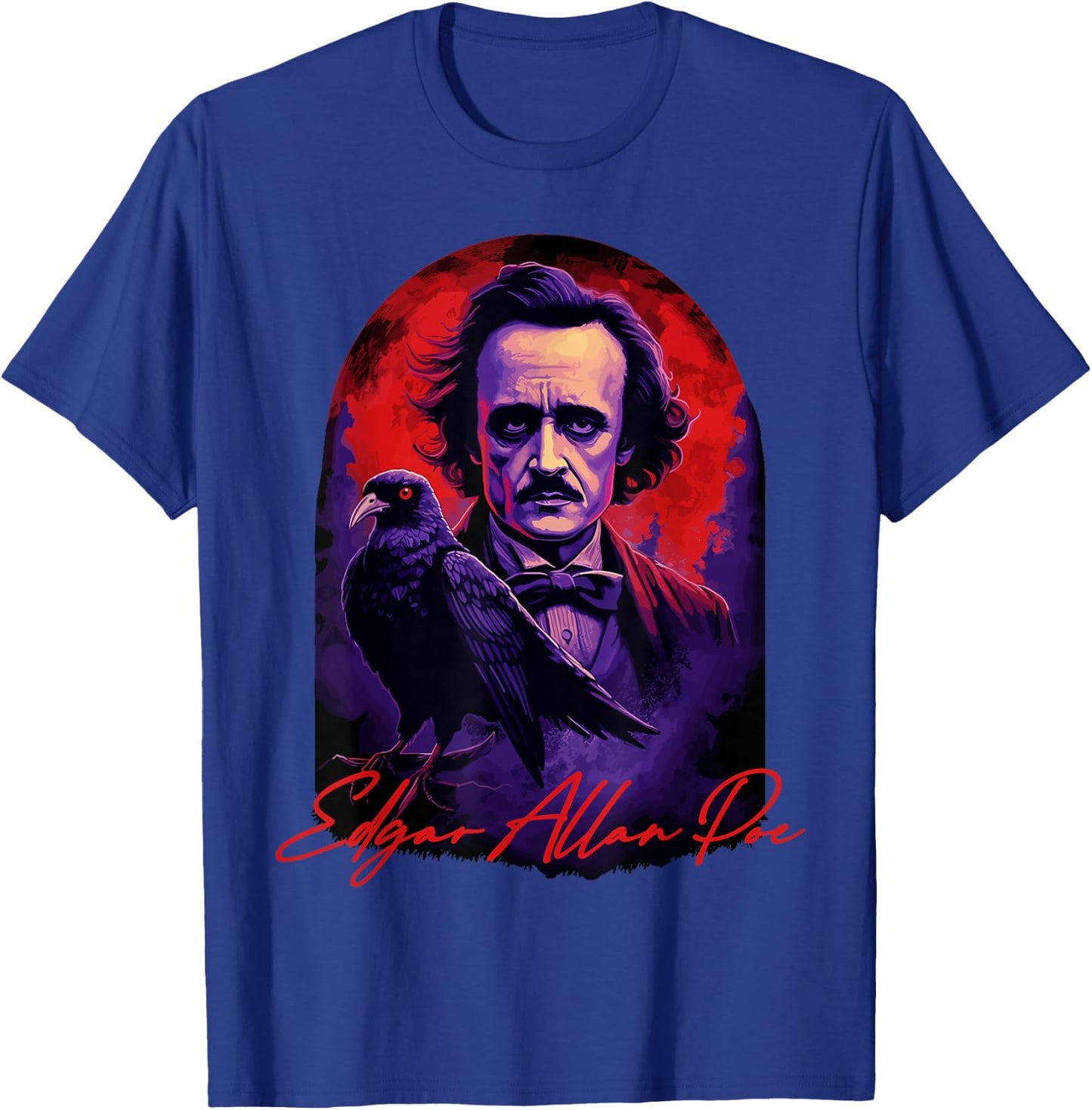 Edgar Allan Poe American Literature Raven Gothic Poet T-Shirt - T-Shirt | Royal