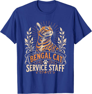 Bengal Cats Service Staff Vintage Funny Bengal Cat T-Shirt - T-Shirt | Royal