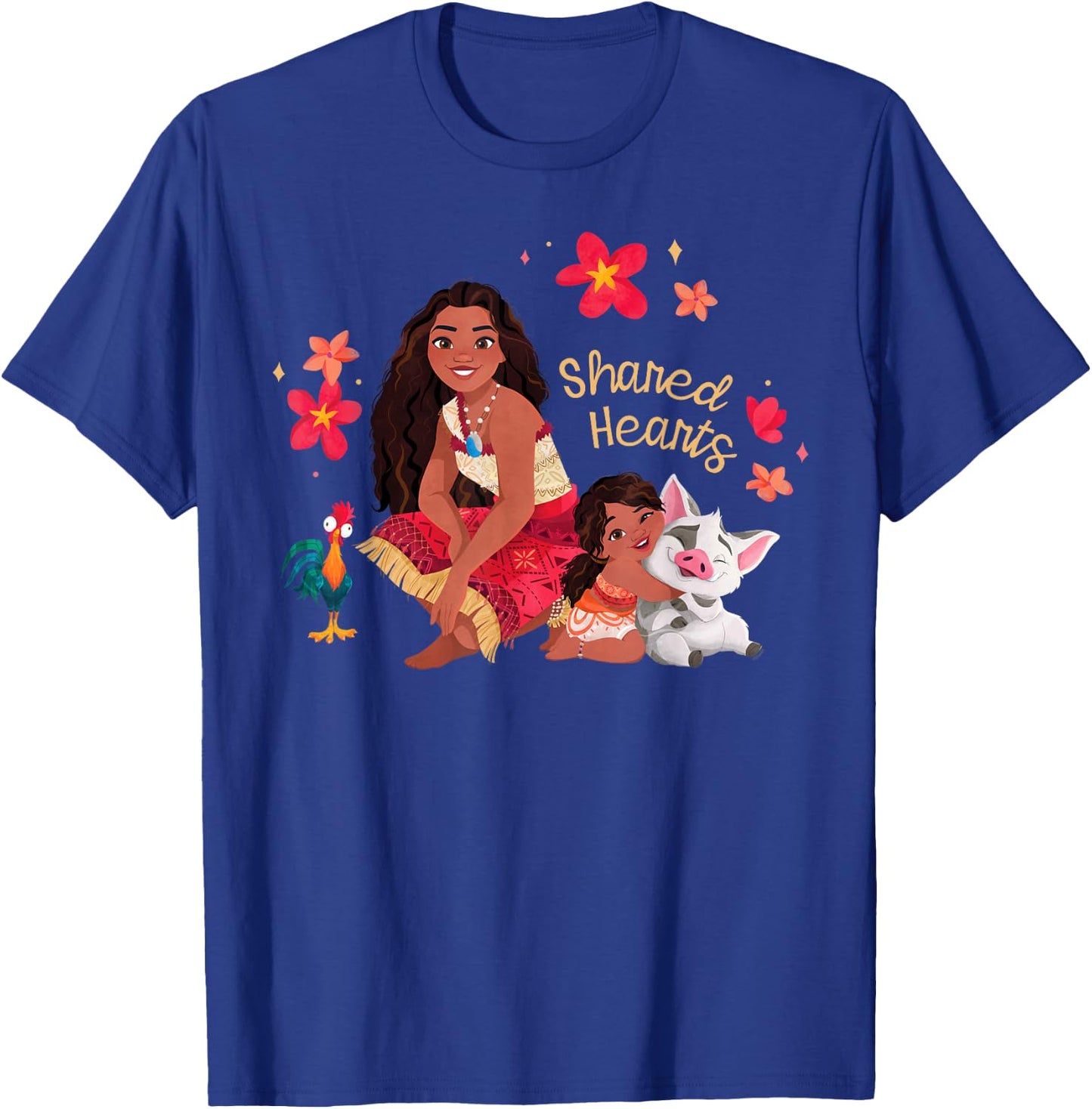 Disney Moana 2 Moana Simea Pua Heihei Shared Hearts , Black, S T-Shirt - T-Shirt | Royal