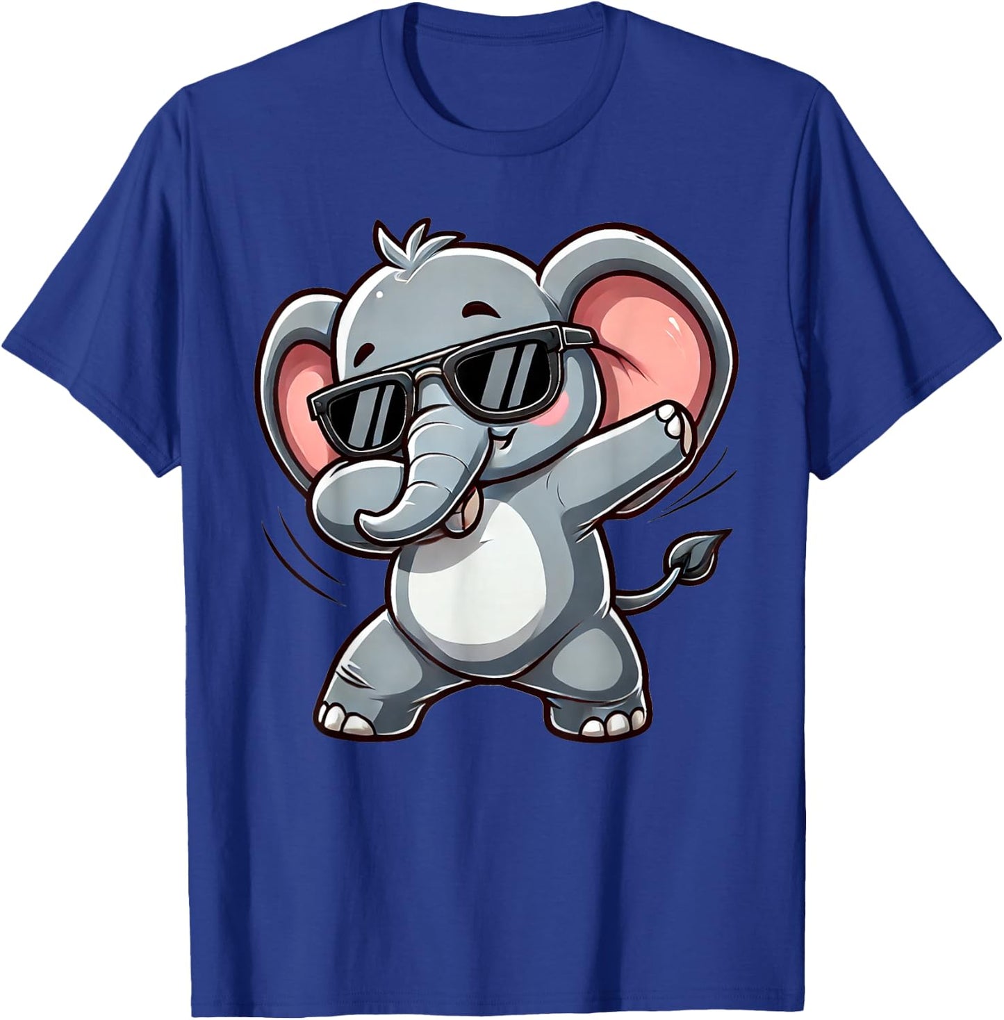 Elephant Dabbing | Cute Elephant Dancing with Elephant Motif , black T-Shirt - T-Shirt | Royal