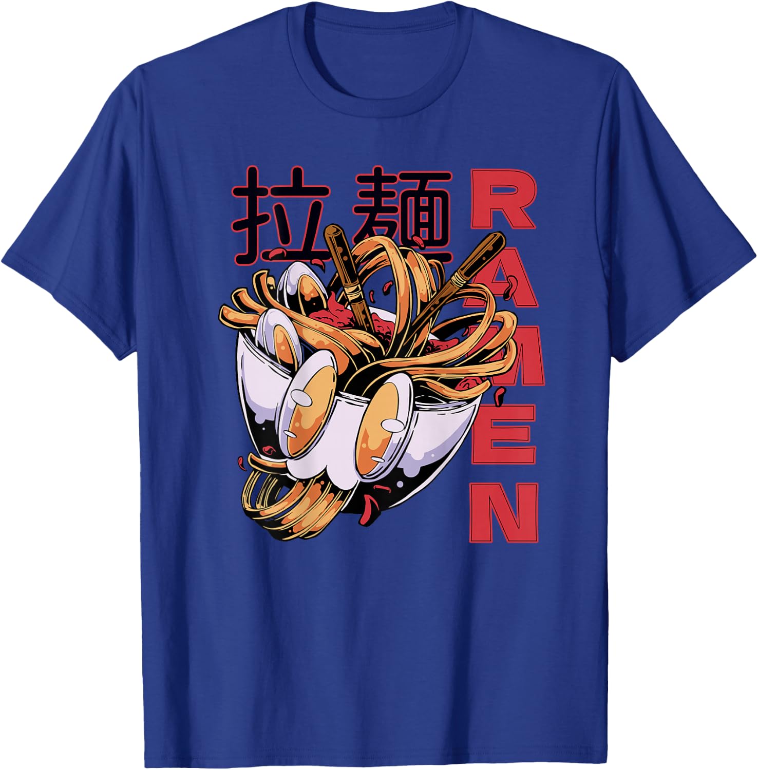 Ramen Background Print, Japanese Style, Street Kitchen Art T-Shirt - T-Shirt | Royal