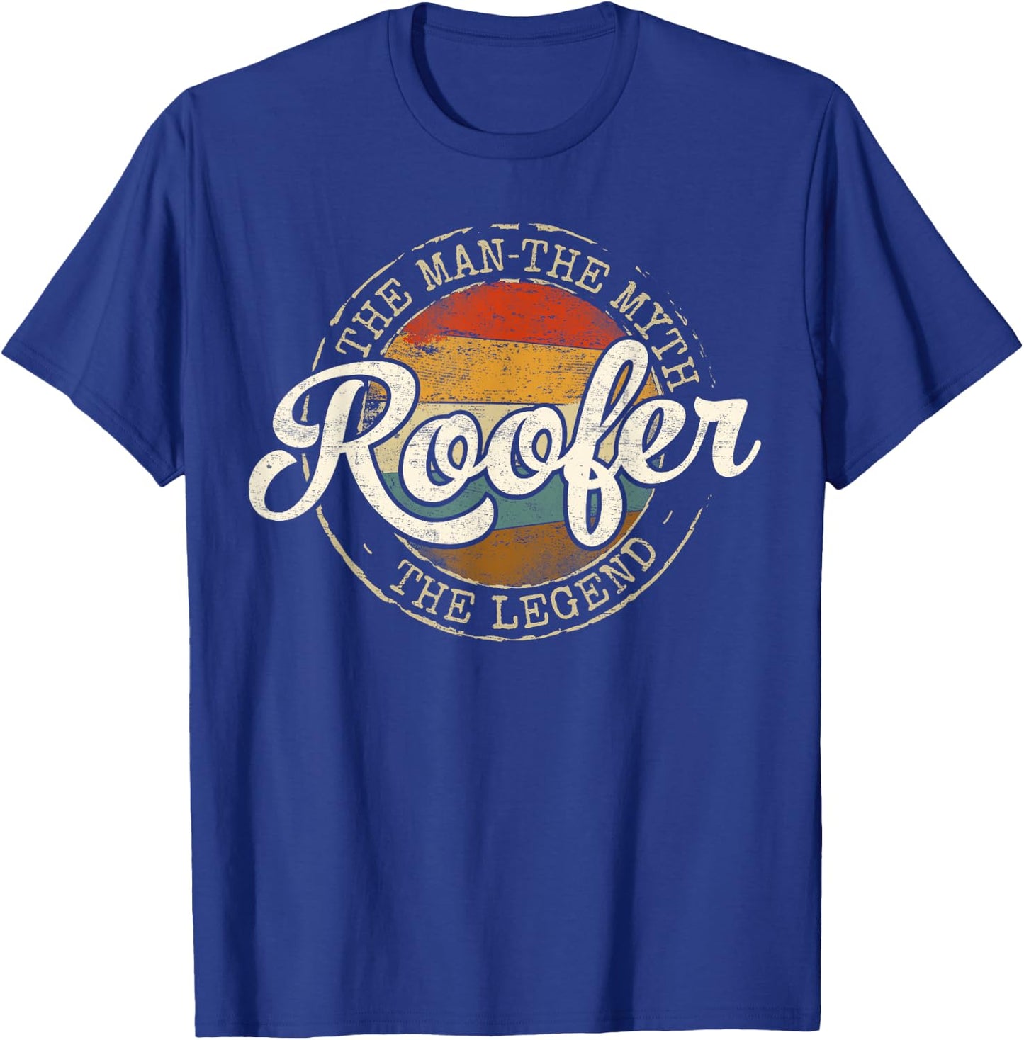 Roofer The Man The Myth The Legend Vintage Stamp Roofing T-Shirt - T-Shirt | Royal