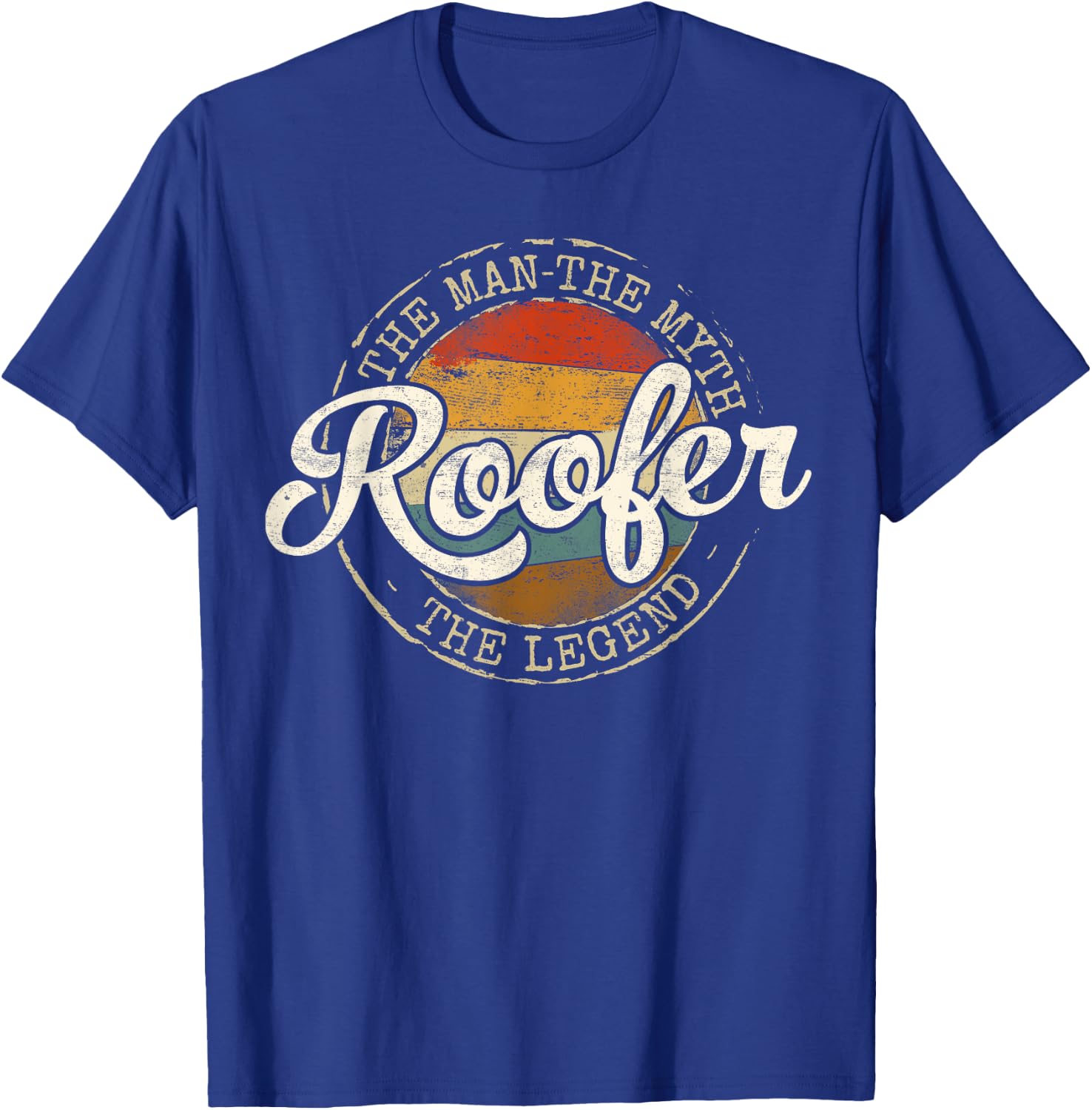 Roofer The Man The Myth The Legend Vintage Stamp Roofing T-Shirt - T-Shirt | Royal