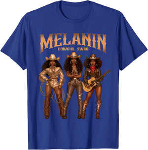Black Cowgirl Rodeo Melanin Cowgirl Swag Black History T-Shirt - T-Shirt | Royal