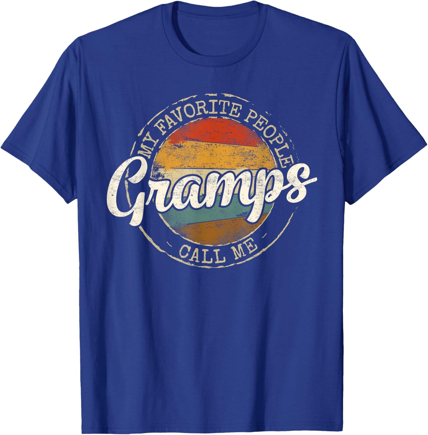 My Favorite People Call Me Gramps Vintage Stamp Fathers Day T-Shirt - T-Shirt | Royal