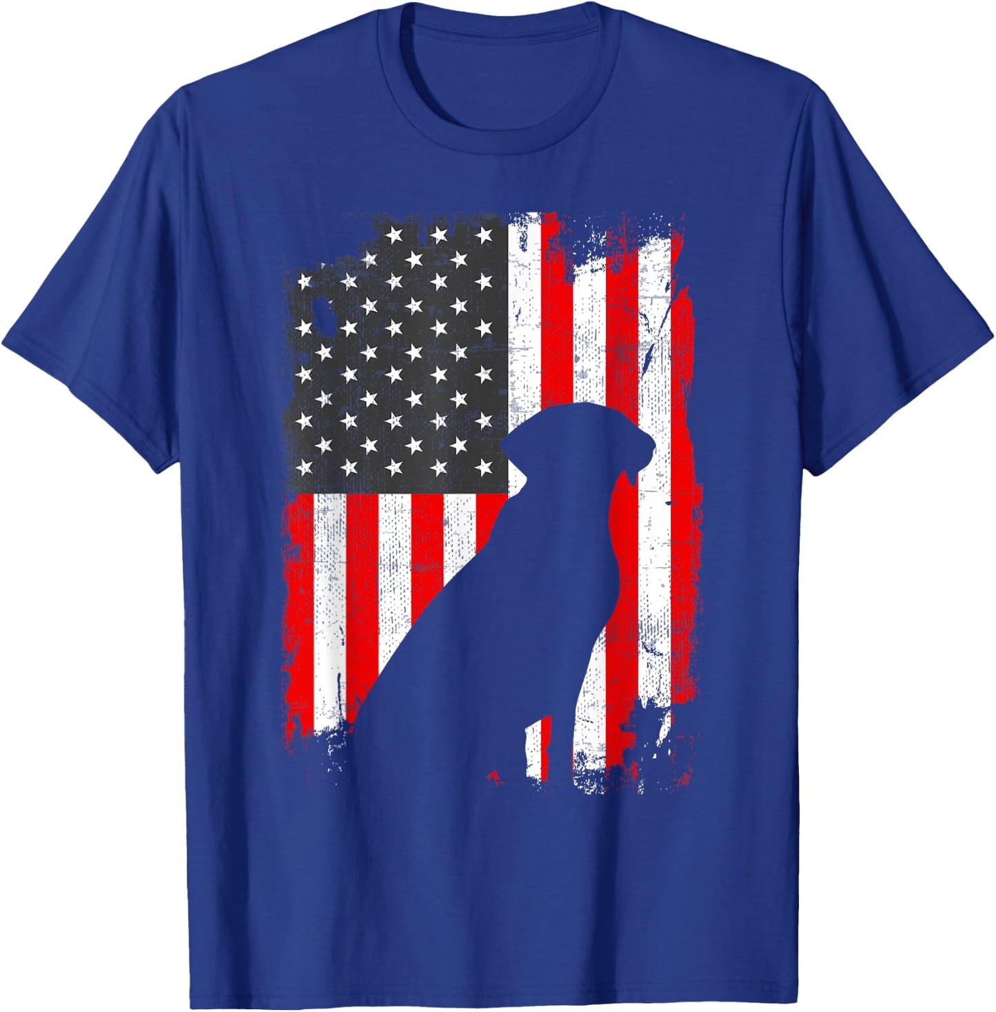 Black Lab USA Flag, Patriotic for Dog Owners T-Shirt - T-Shirt | Royal