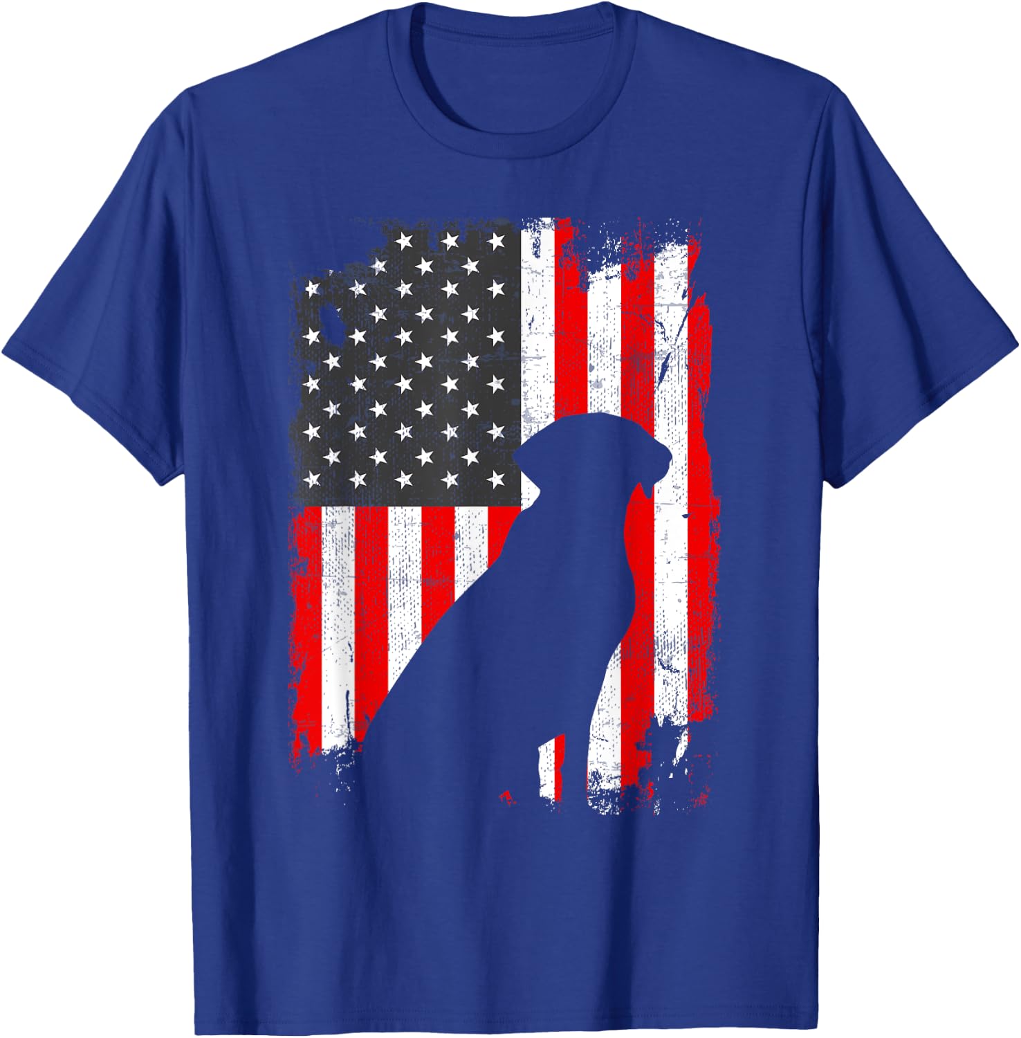 Black Lab USA Flag, Patriotic for Dog Owners T-Shirt - T-Shirt | Royal