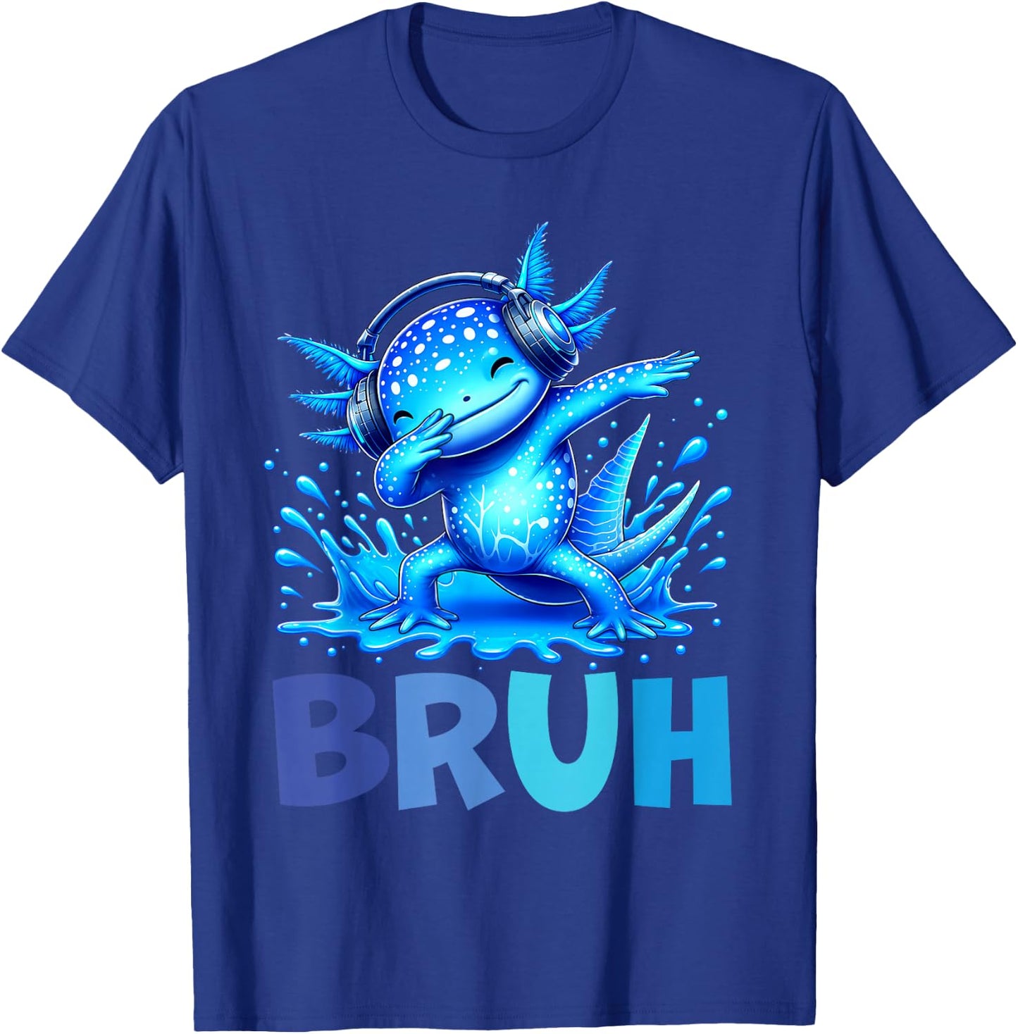 Bruh Dabbing Axolotl Funny Gamer Kids Boys Teens Axolotls T-Shirt - T-Shirt | Royal