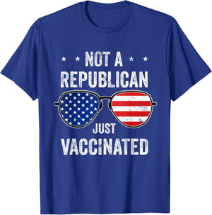 Not Republican Just Vaccinated Af Pro Vaccine Vaccination T-Shirt - T-Shirt | Royal
