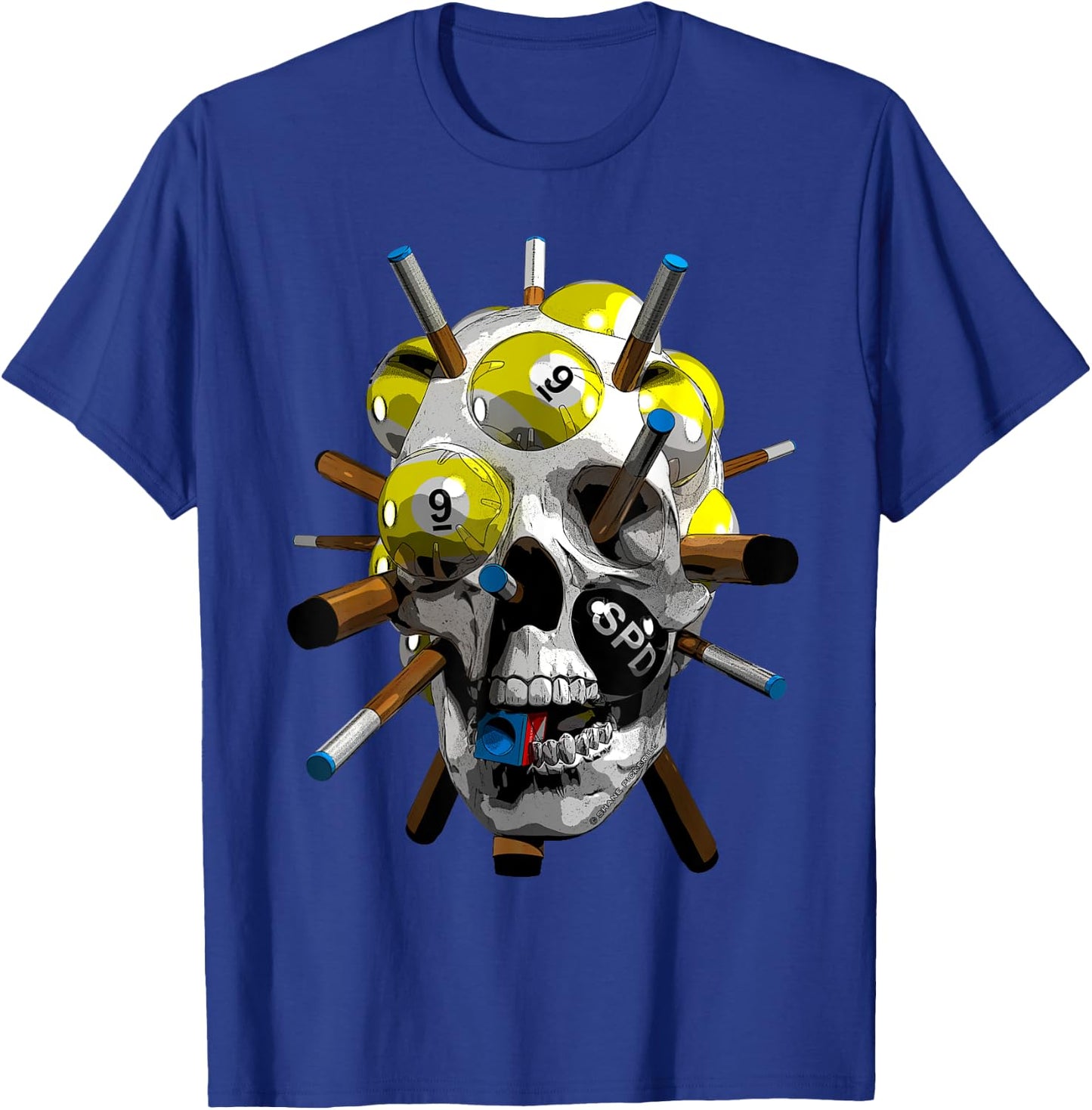 Halloween 9-Ball Pool Cues for Billiards & Nine Ball Player T-Shirt - T-Shirt | Royal
