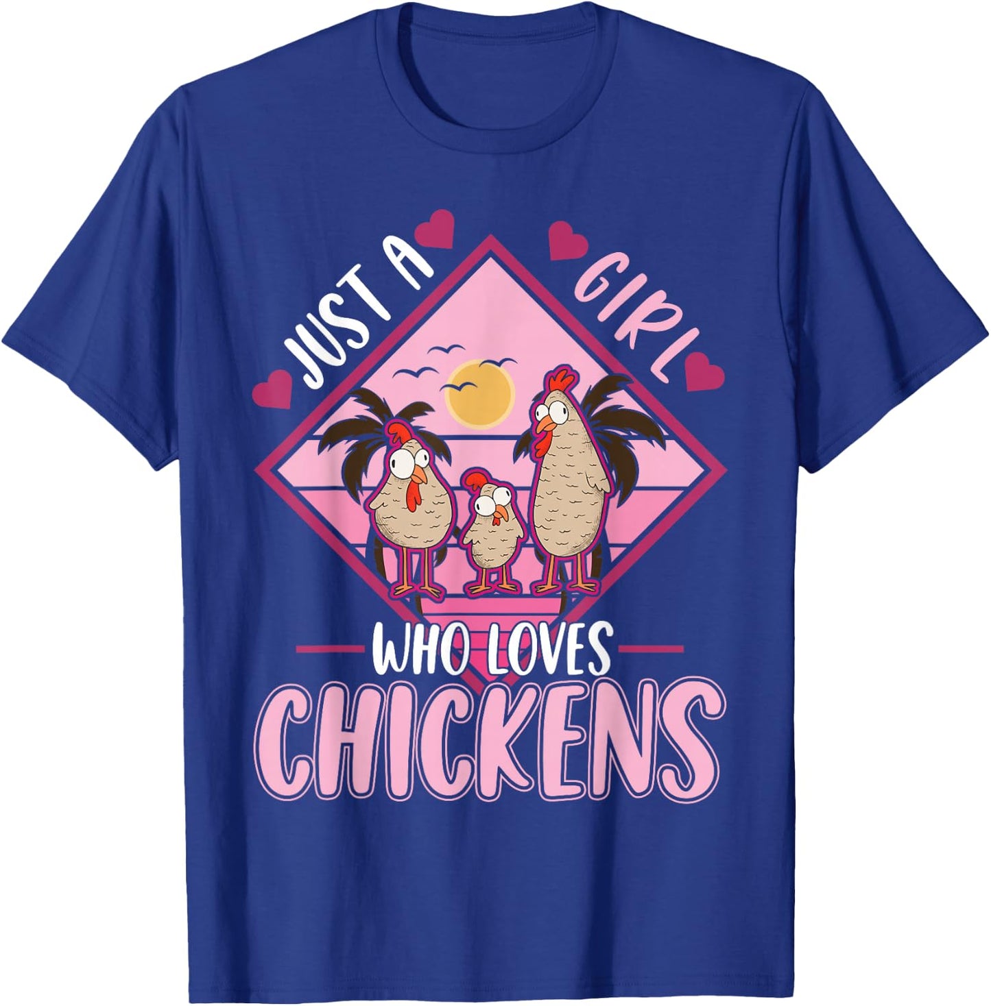 Just a Girl who Loves Chickens Girl Farmer T-Shirt - T-Shirt | Royal