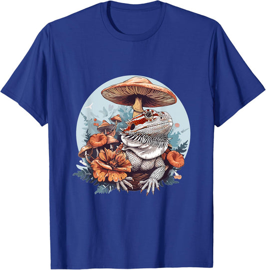 Bearded Dragon Floral Cottagecore Aesthetics T-Shirt - T-Shirt | Royal