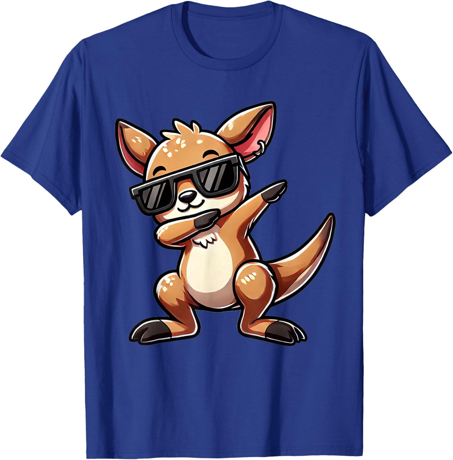 Dabbing Kangaroo Funny Kangaroo with Zoom Motif Kangaroo , black T-Shirt - T-Shirt | Royal