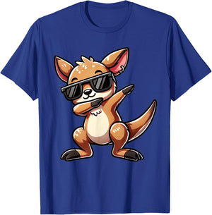 Dabbing Kangaroo Funny Kangaroo with Zoom Motif Kangaroo , black T-Shirt - T-Shirt | Royal