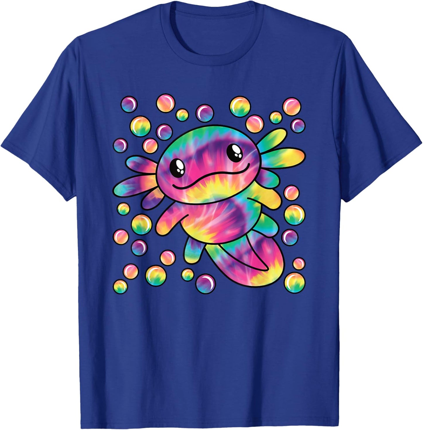 Colourful Axolotl Kawaii Salamander Women Men Kids T-Shirt - T-Shirt | Royal