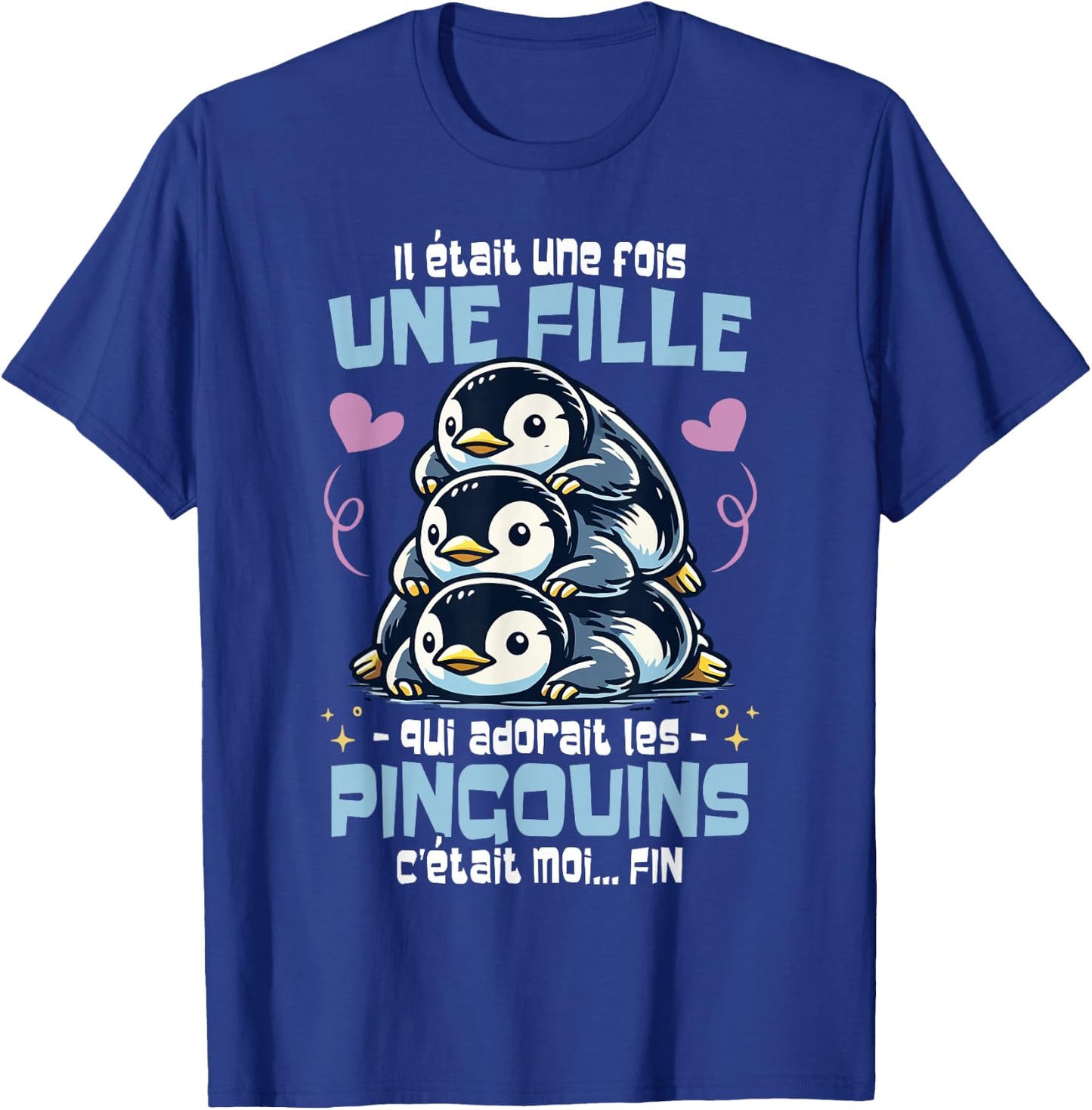 Penguin was a Time Woman Girl Funny Penguins , Black, S T-Shirt - T-Shirt | Royal