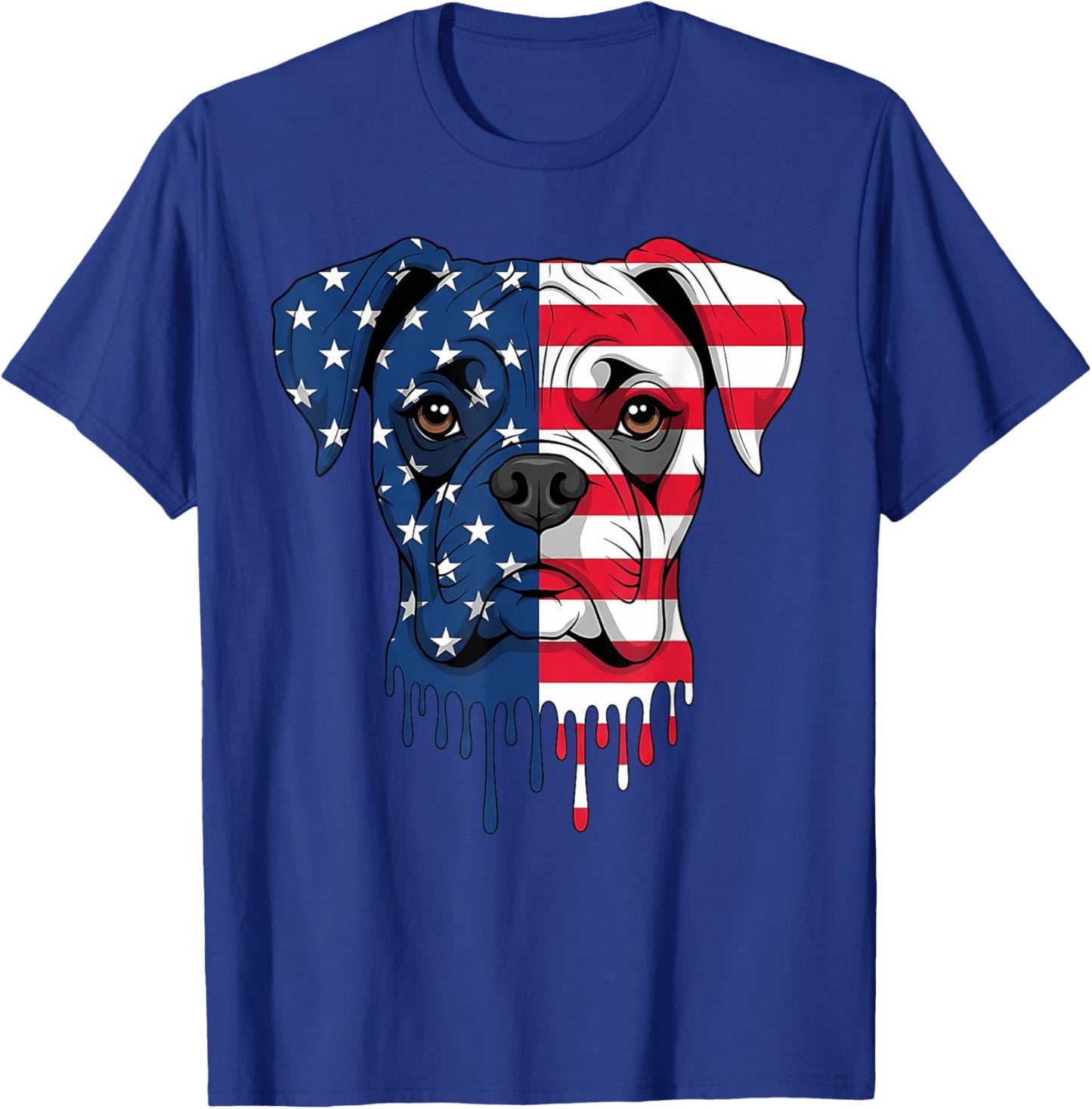 4th of July Boxer Dog American Flag Patriotic T-Shirt - T-Shirt | Royal