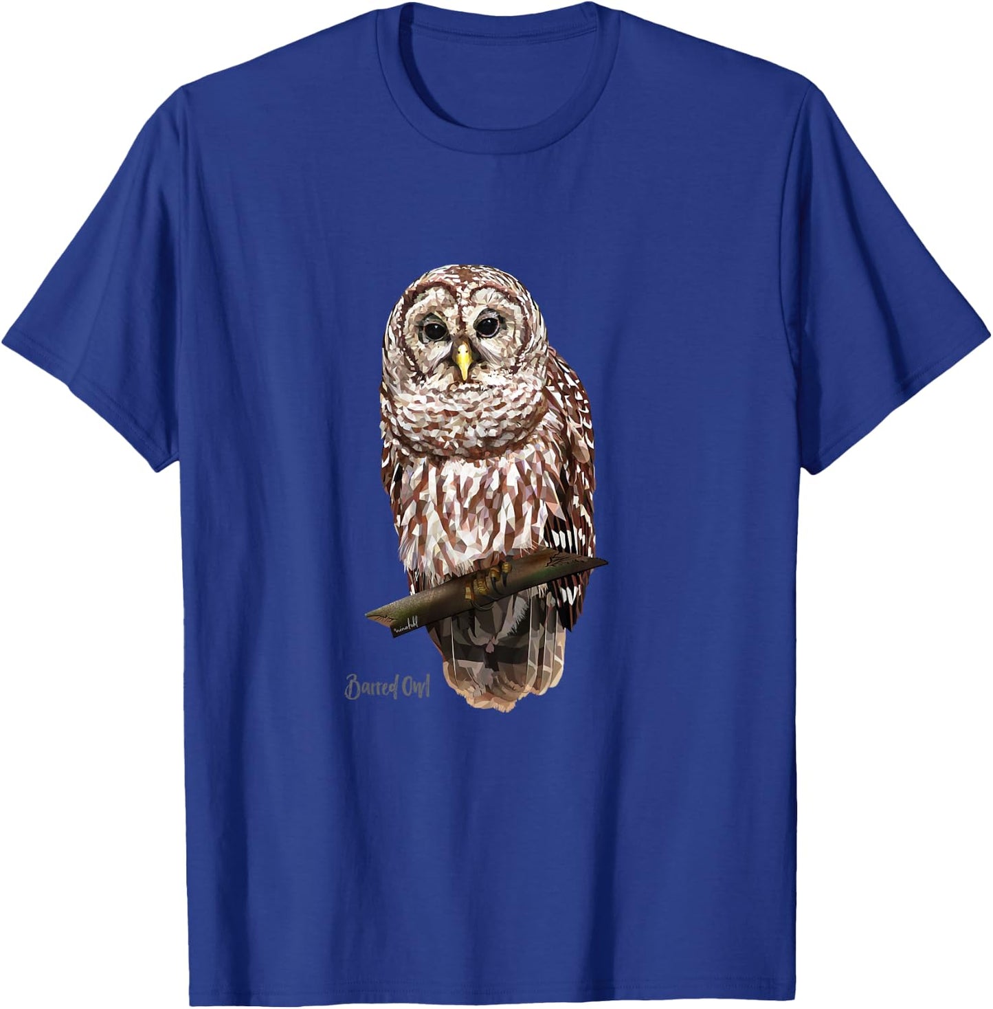 Kids Barred Owl Graphic Birder Shirt Wildlife Bird Watching T-Shirt - T-Shirt | Royal