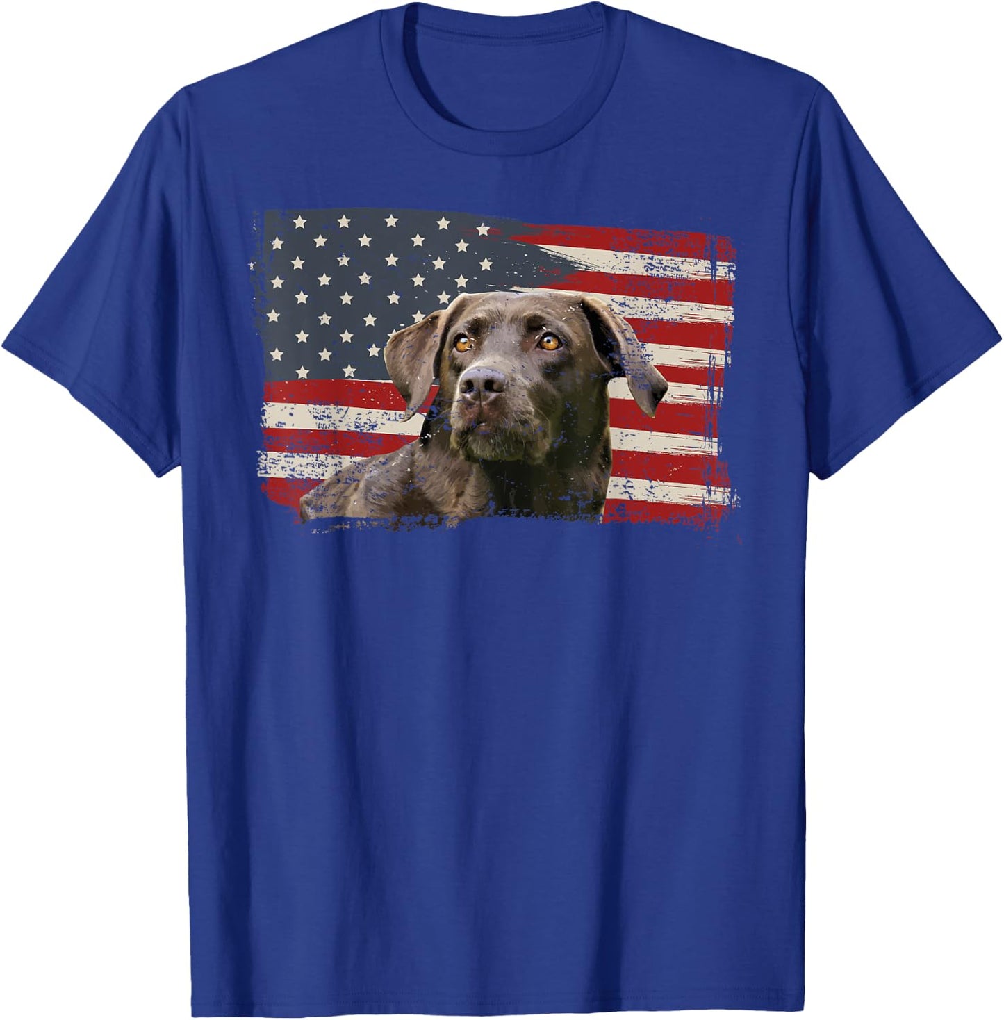 Patriotic USA Flag Black Labrador Gift Lab Owners Men T-Shirt - T-Shirt | Royal