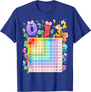 Dinosaur Numbers Idea For Kids & Dino Multiplication Number T-Shirt - T-Shirt | Royal