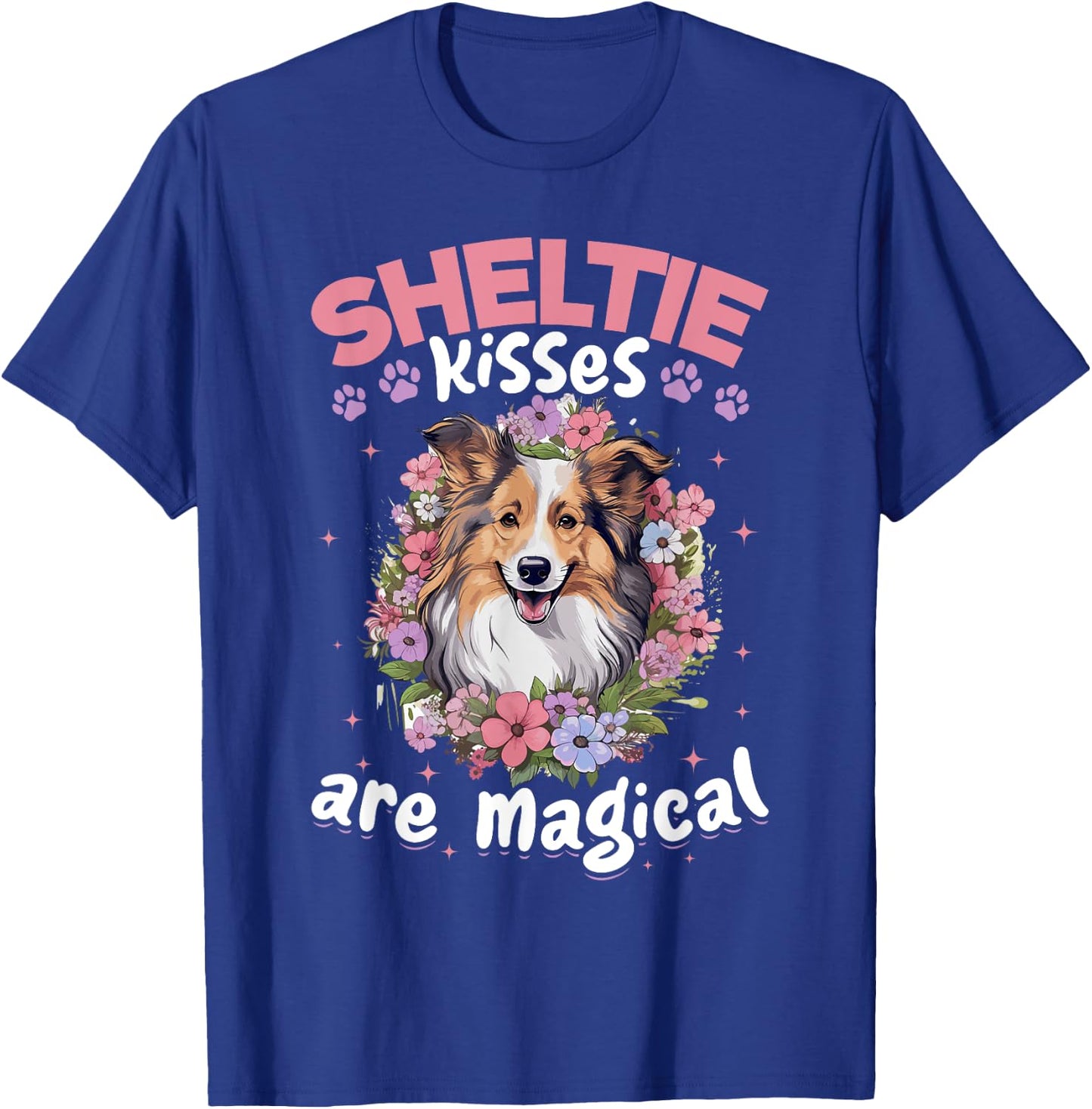 Shetland Sheepdog Dog Sheltie - Sheltie kisses are magical Women Kids T-Shirt - T-Shirt | Royal