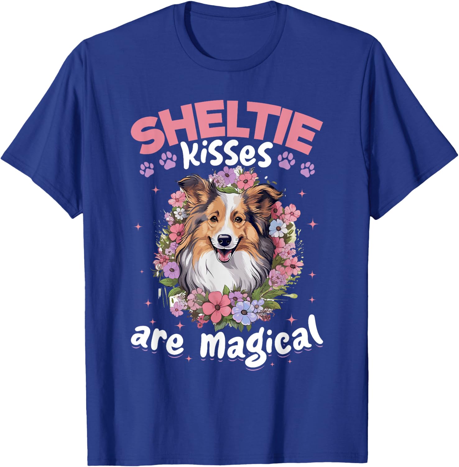 Shetland Sheepdog Dog Sheltie - Sheltie kisses are magical Women Kids T-Shirt - T-Shirt | Royal
