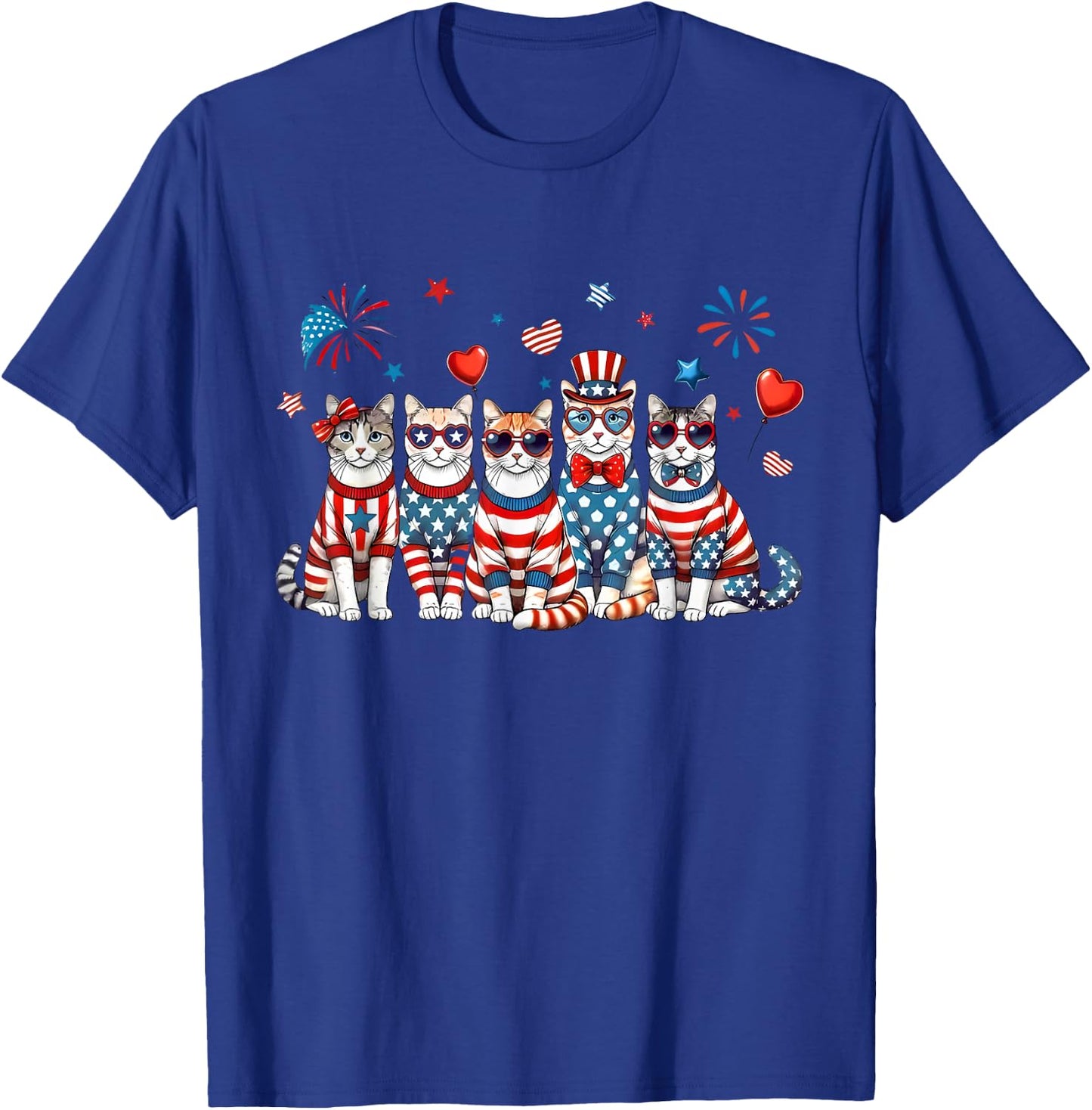 250 Years 1776 2026 250th Anniversary Cat 4th of July T-Shirt - T-Shirt | Royal