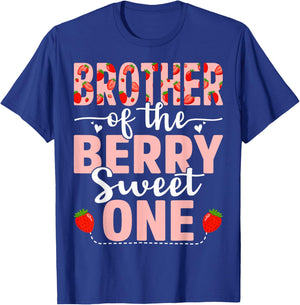 Brother Of The Berry Sweet One Birthday Strawberry Brother T-Shirt - T-Shirt | Royal
