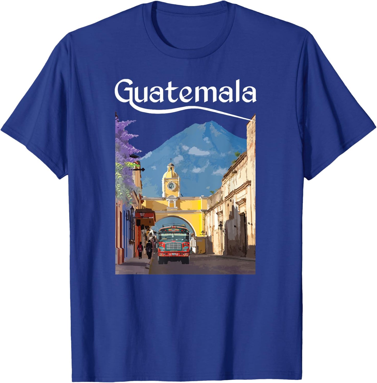 Guatemala Chicken Bus Antigua Chapin Quetzal Guate Tikal 502 T-Shirt - T-Shirt | Royal