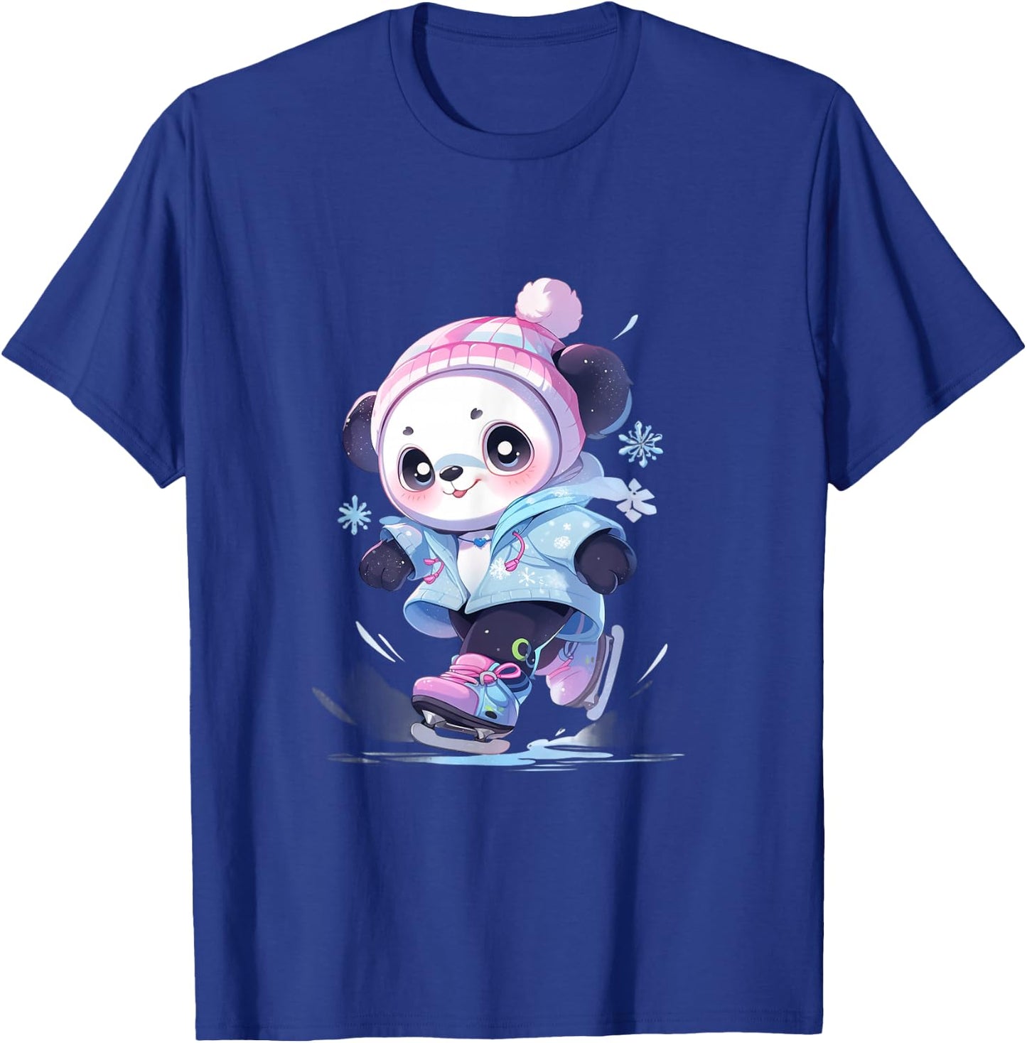 Panda Figure Skating Figure Skater Ice Skates T-Shirt - T-Shirt | Royal