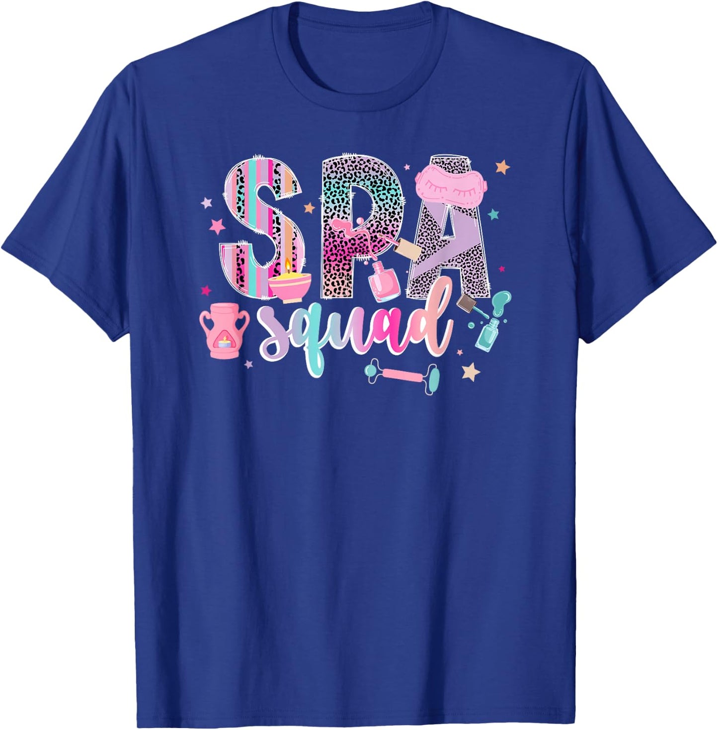 Spa Squad Leopard Spa Birthday Squad Girls Spa Party T-Shirt - T-Shirt | Royal