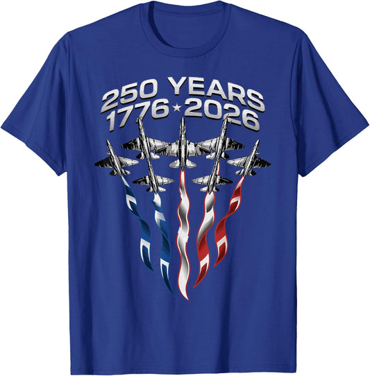 250 Anniversary USA Patriotic Flag 250th 4th of July 2026 T-Shirt - T-Shirt | Royal