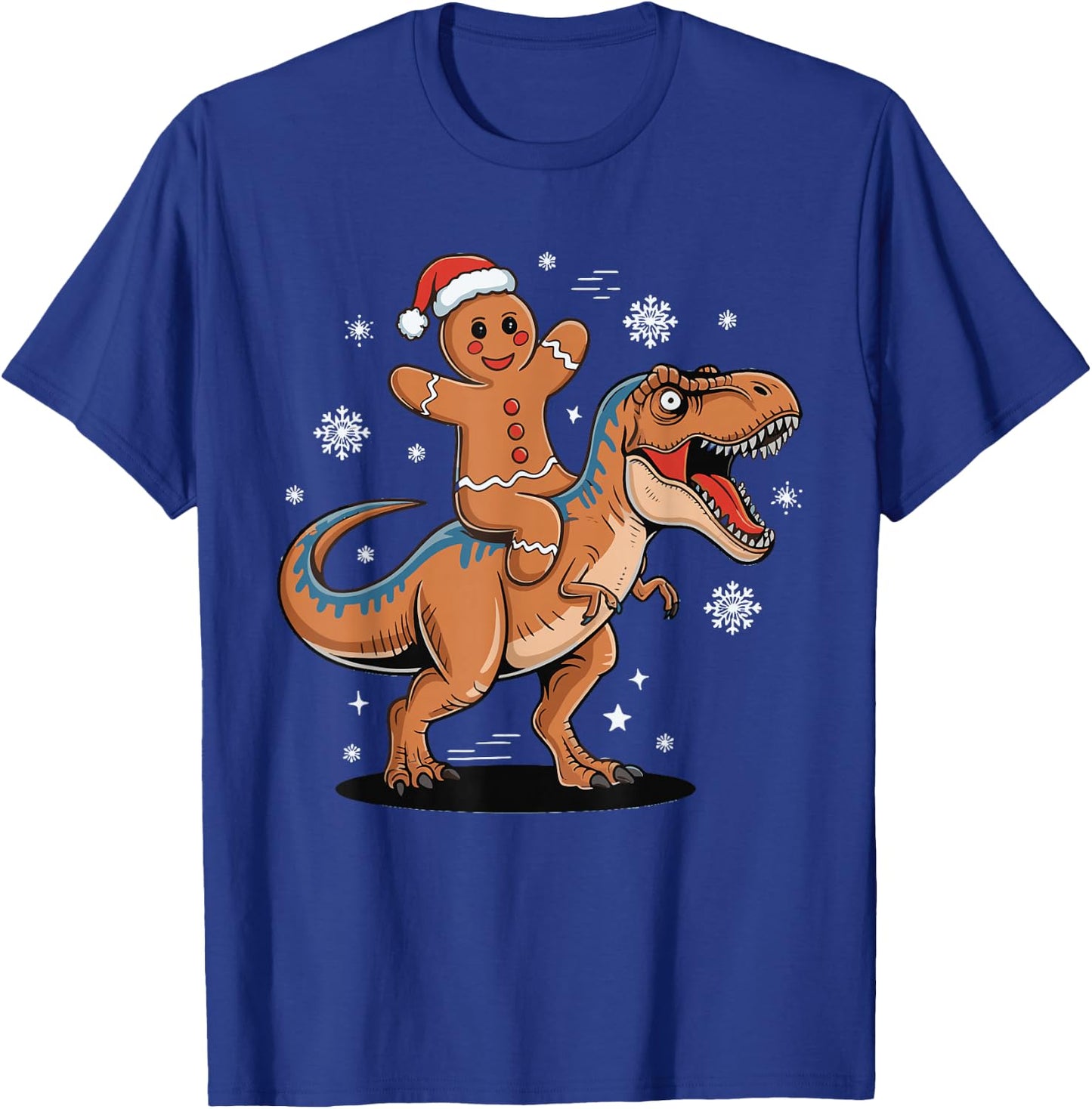 Gingerbread Riding T Rex T-Shirt - T-Shirt | Royal