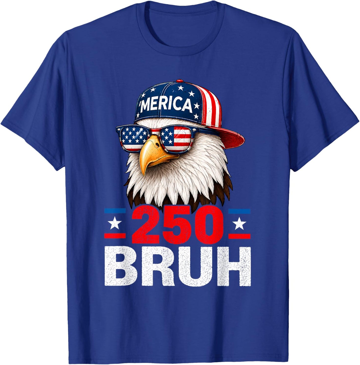 Bruh 250 Anniversary USA Boys Kids 250 Years 4th of July T-Shirt - T-Shirt | Royal