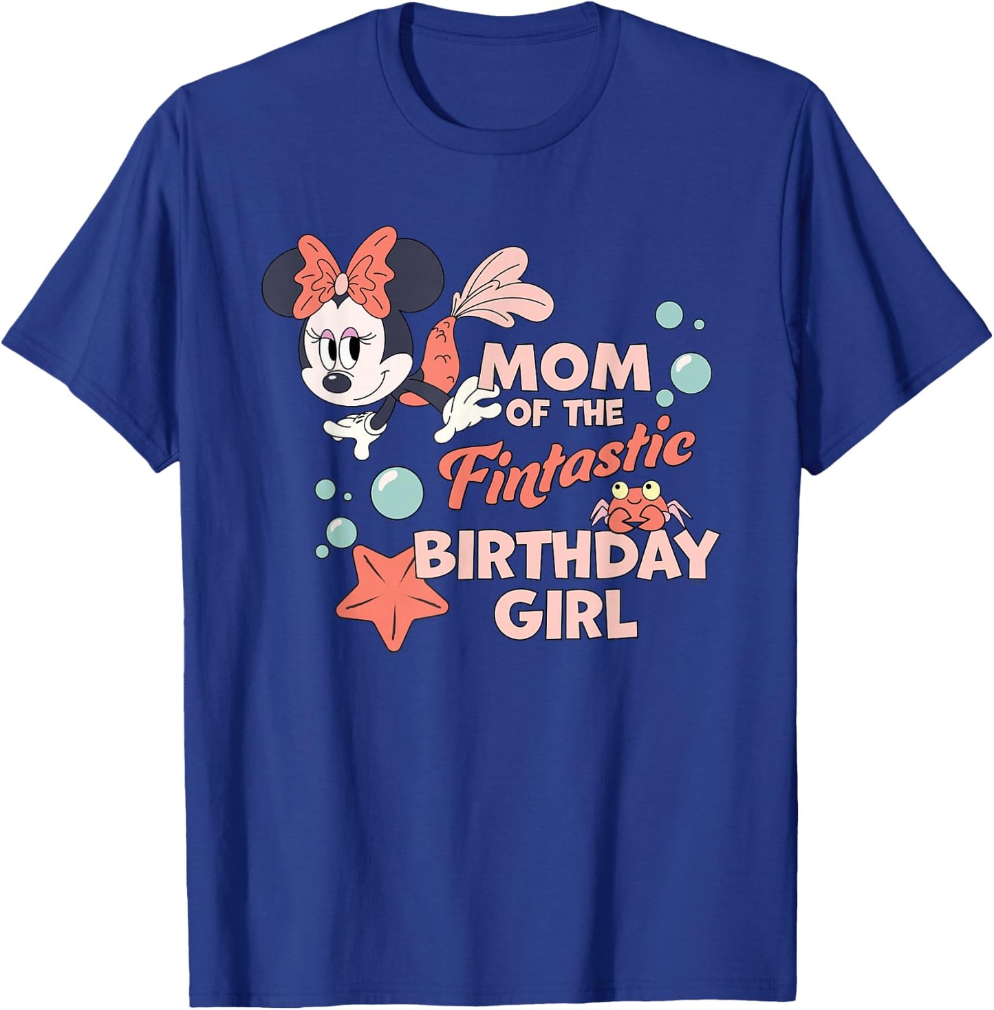 Disney Minnie Mouse Mermaid Mom of The Birthday Girl T-Shirt - T-Shirt | Royal